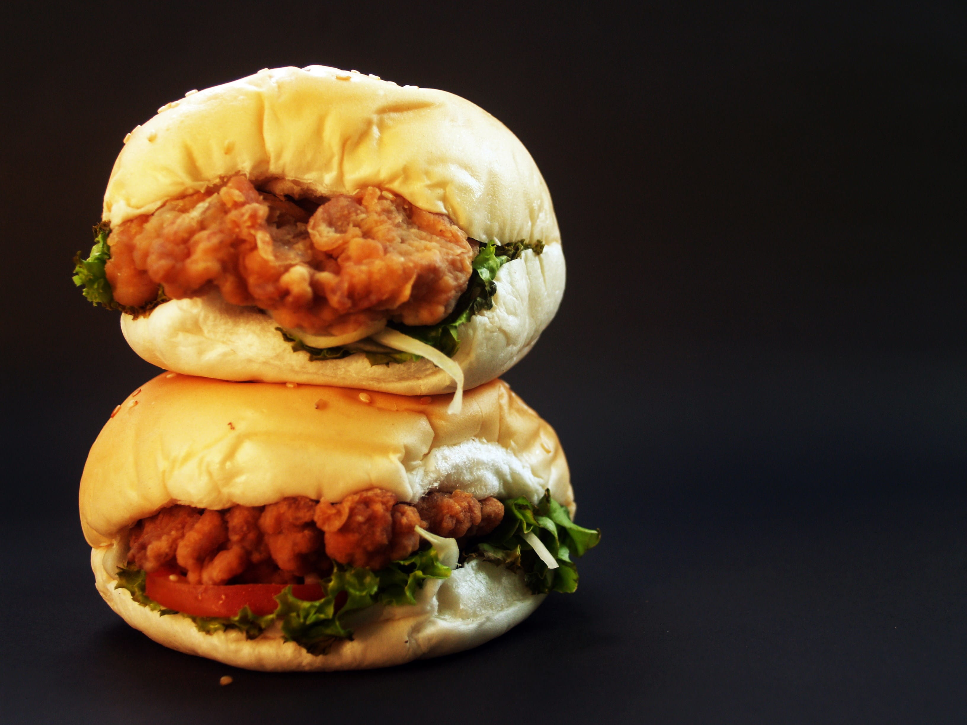 lettuce, ready-to-eat, bun, brown, temptation, white, bread, tasty, colorful, fresh, chicken burger, meal, fast food, chicken, cheeseburger, take out food, HD Wallpaper