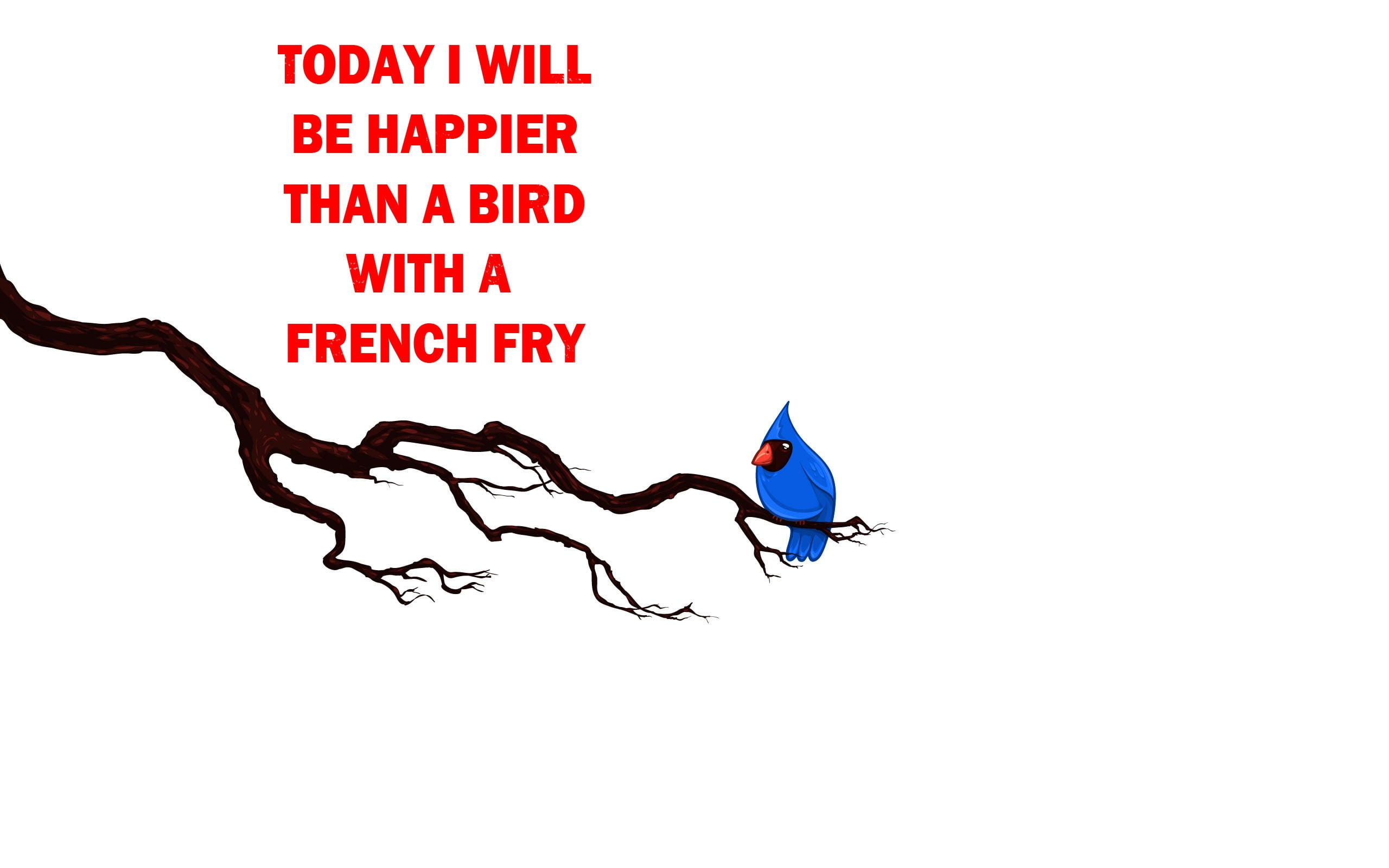 close-up, no people, copy space, western script, animal themes, quote, nature, red, blue, communication, French fries, white color, indoors, birds, illustration, HD Wallpaper