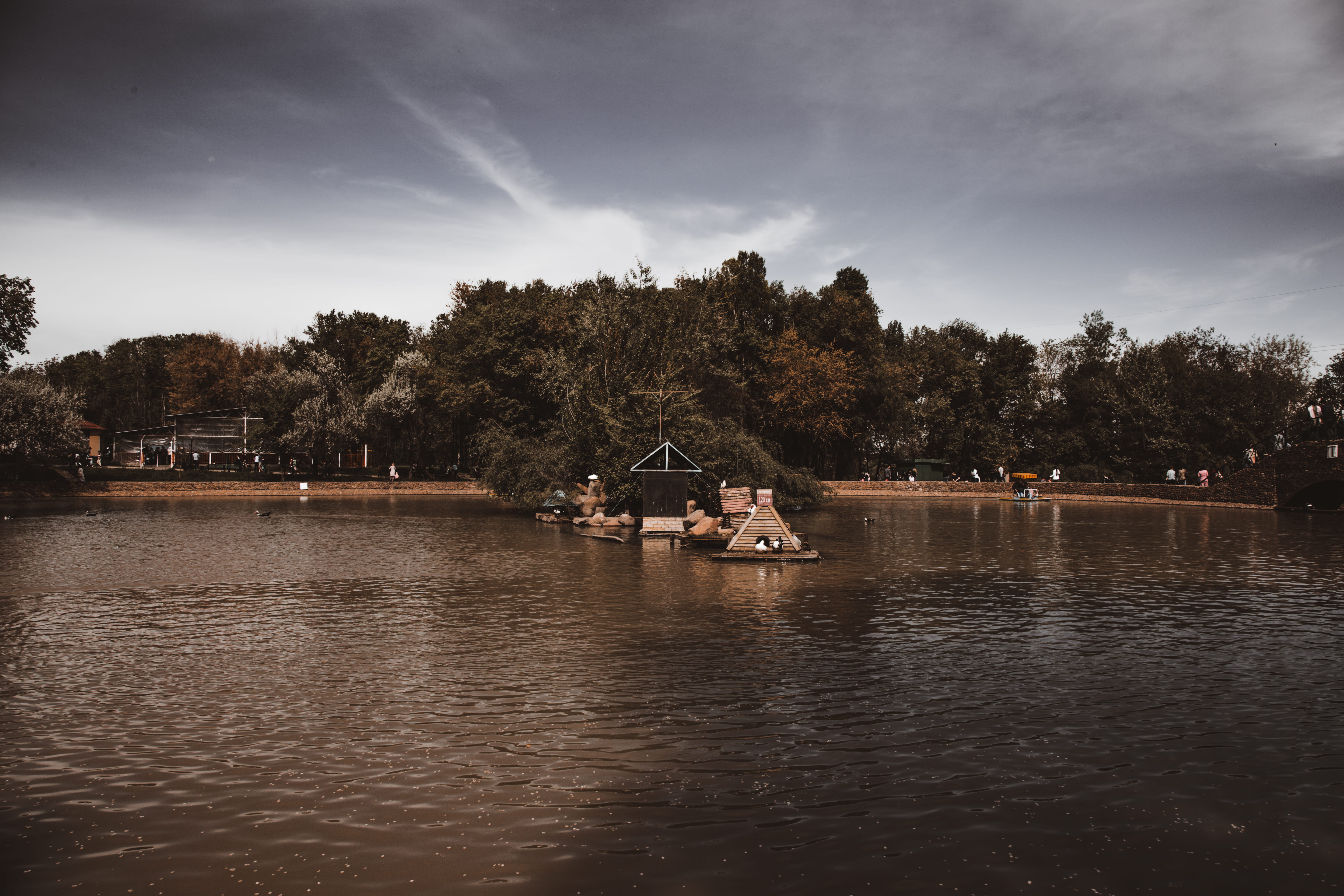 built structure, vehicle, mode of transportation, no people, human, watercraft, 5K, day, cloud - sky, reflection, river, person, waterfront, sky, green, HD Wallpaper