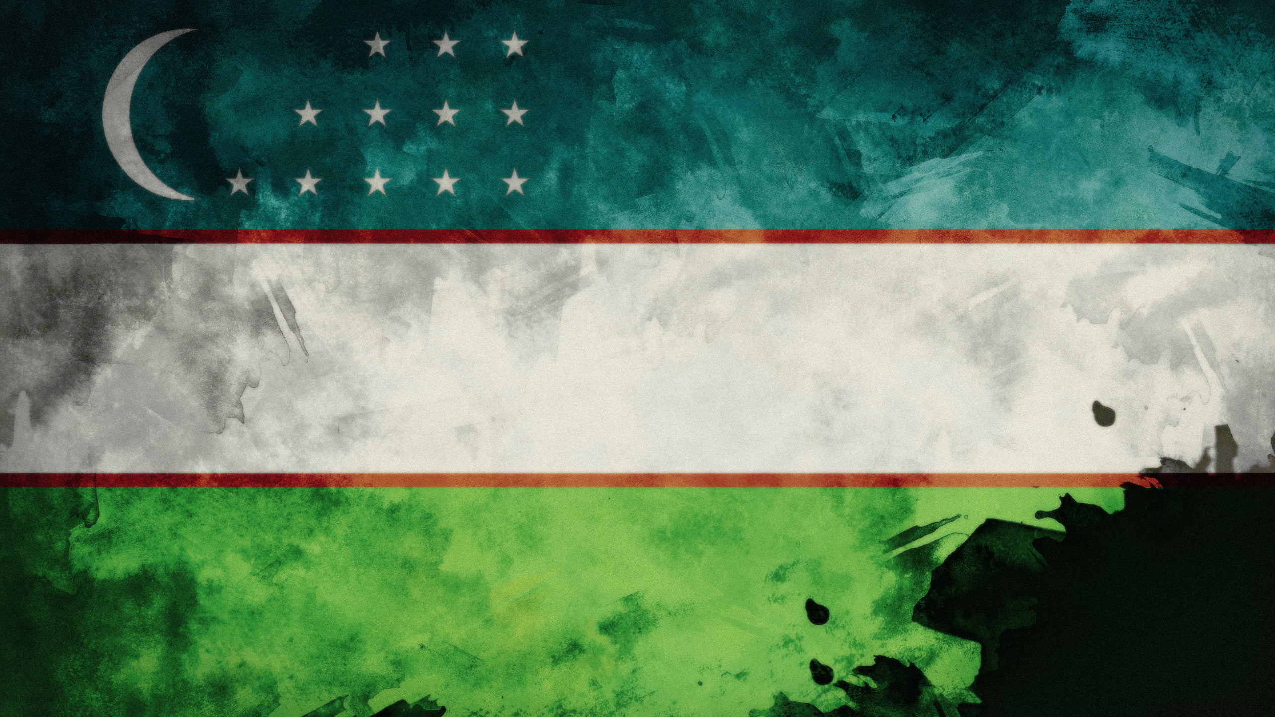 grunge, uzbekistan, 2K, flag, HD Wallpaper