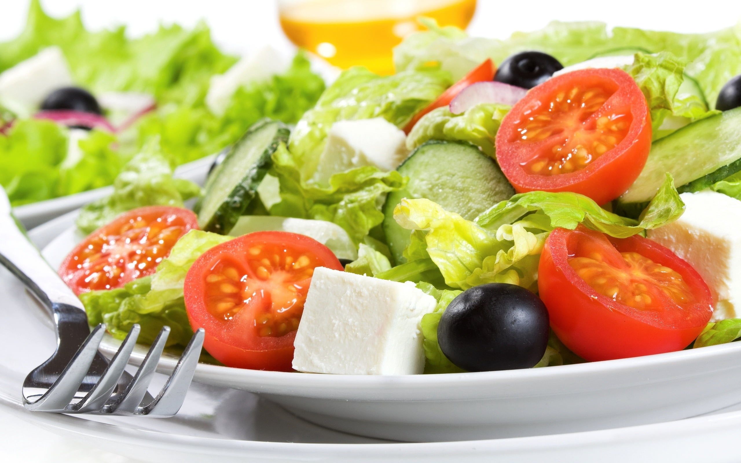 cucumber, healthy Eating, bowl, ready-to-eat, plate, onion, tomatoes, wellbeing, slice, leaf, healthy Lifestyle, wood - Material, greek, eating, appetizer, HD Wallpaper