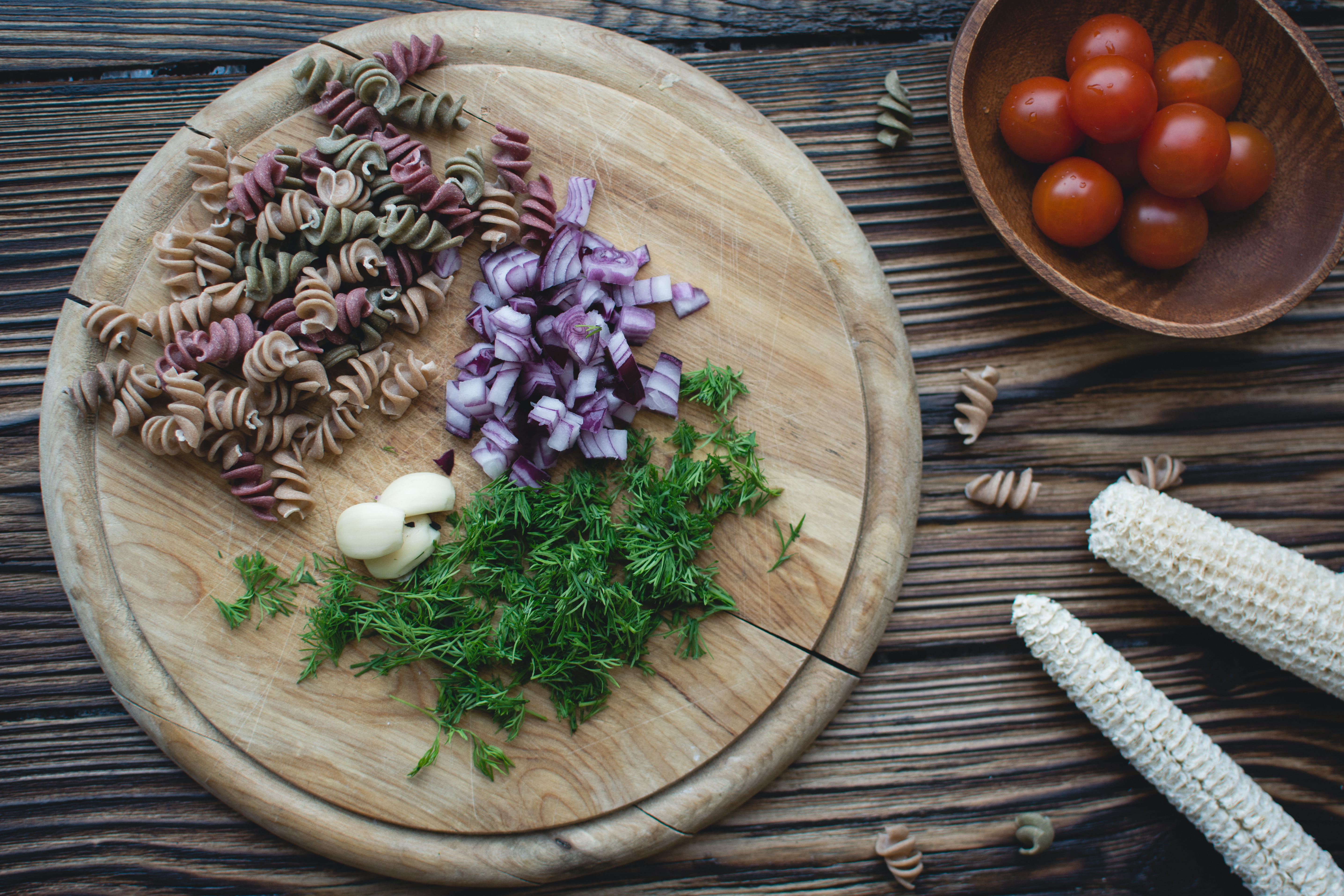 ingredient, cultures, food, healthy eating, wood - Material, close-up, freshness, vegetable, italian, cherry tomatoes, wood, directly above, Pasta, still life, HD Wallpaper