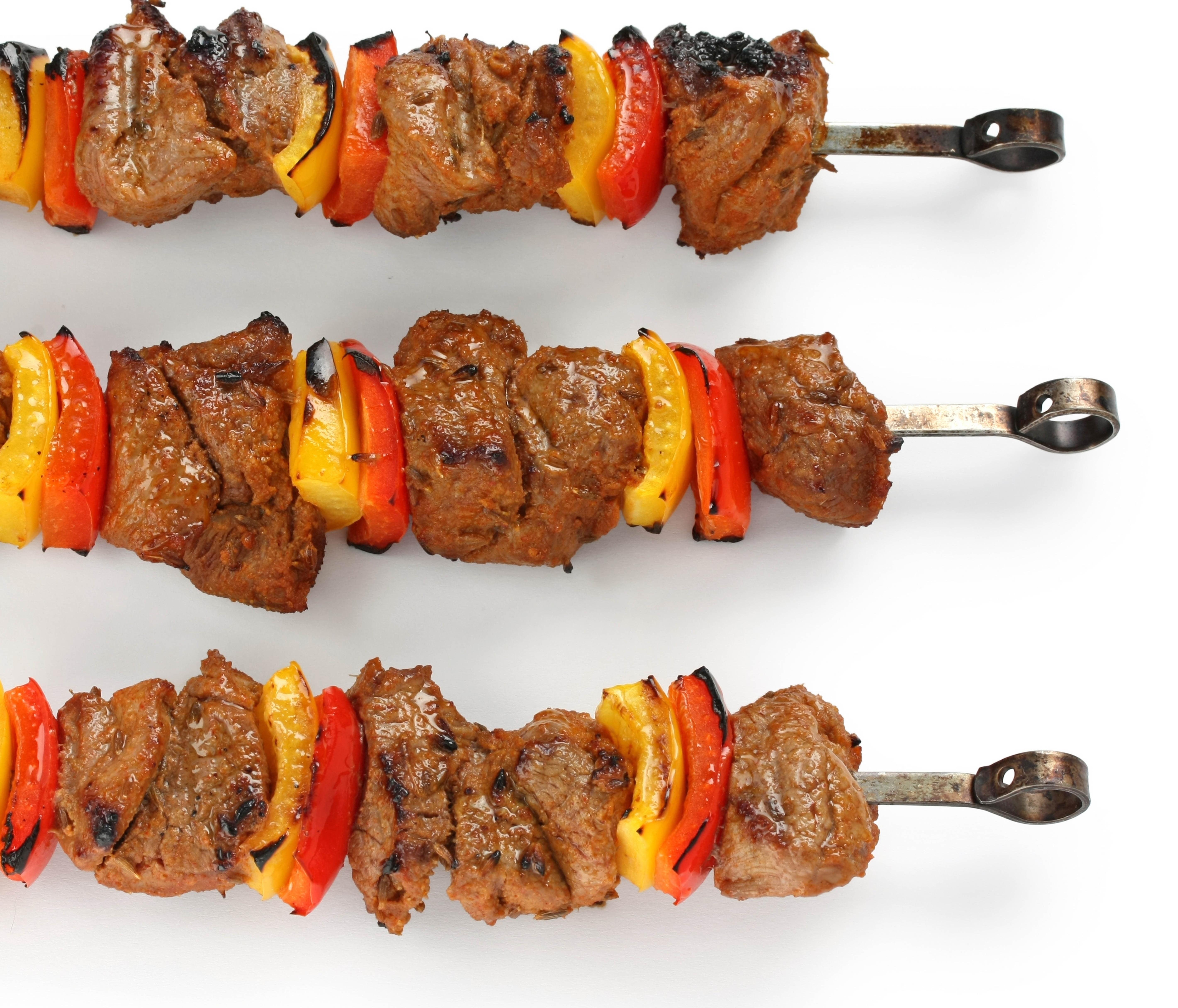 heat - Temperature, grilled, chicken meat, cut out, white background, food, skewer, crockery, refreshment, gourmet, ready-to-eat, freshness, food and drink, HD Wallpaper