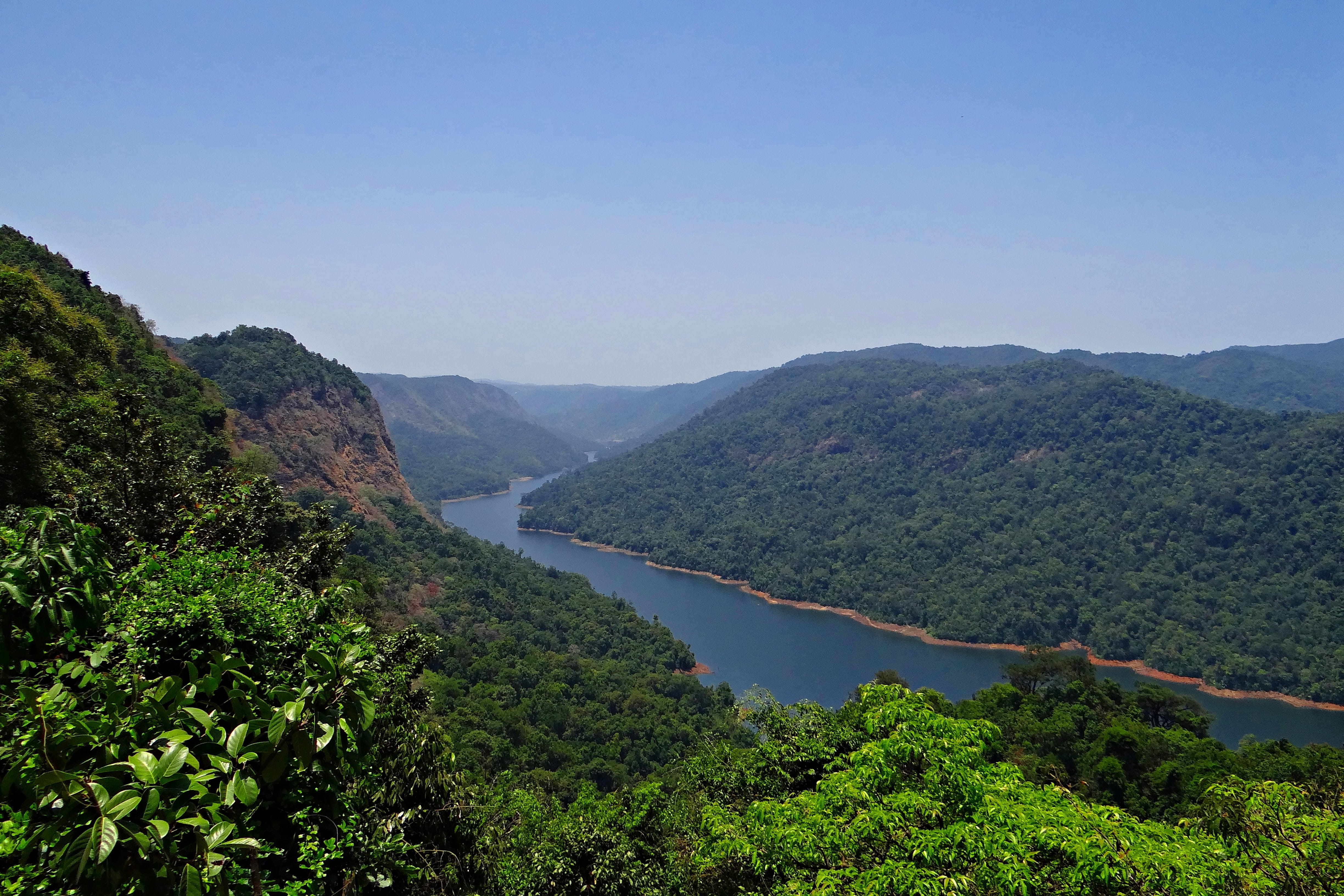 non-urban scene, tree, valley, day, green Color, Valley, water, River, Western Ghats, karnataka, scenics - nature, lake, blue, india, idyllic, outdoors, HD Wallpaper