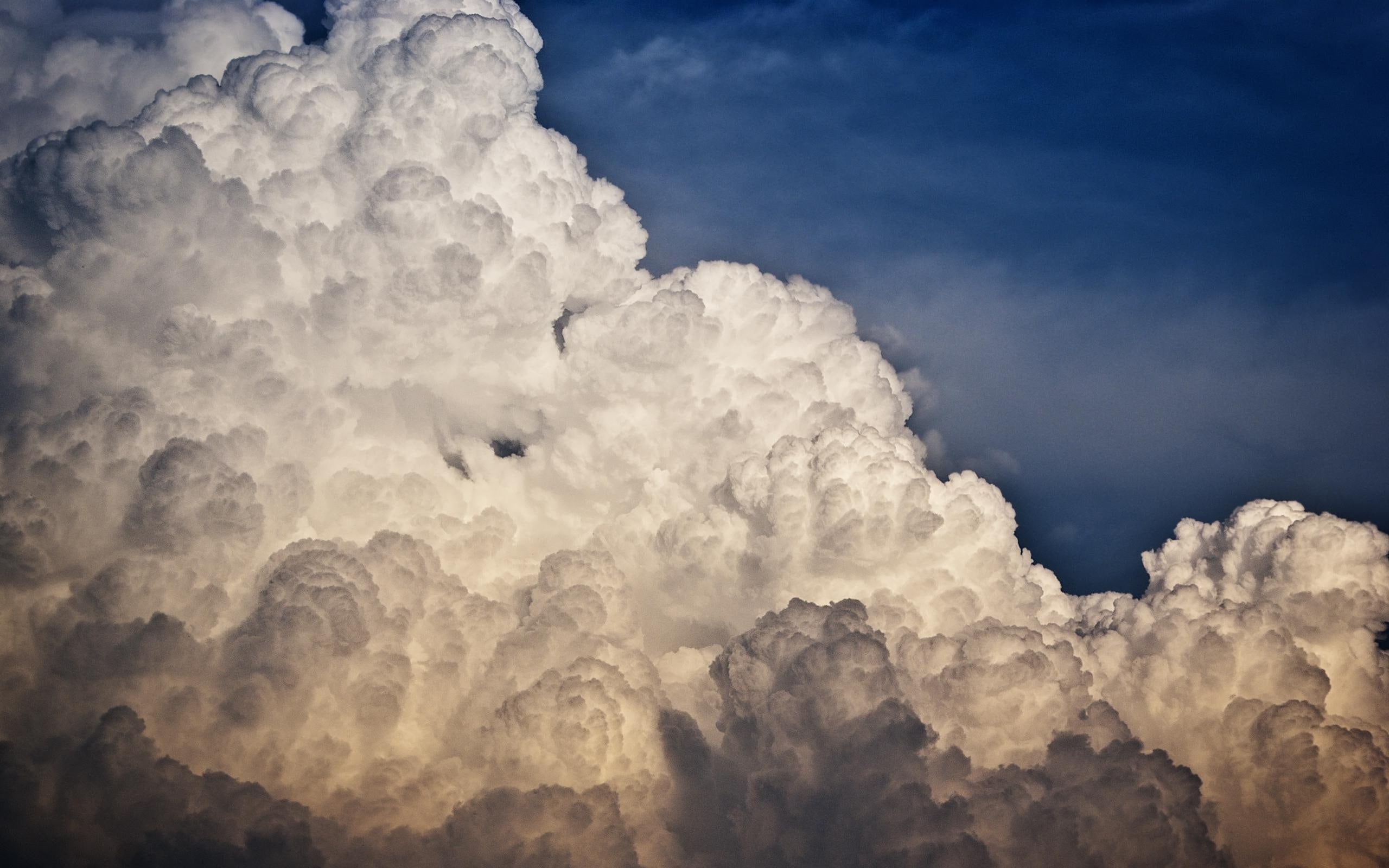 dense, 2K, clouds, 3d and abstract, nature, storm, HD Wallpaper