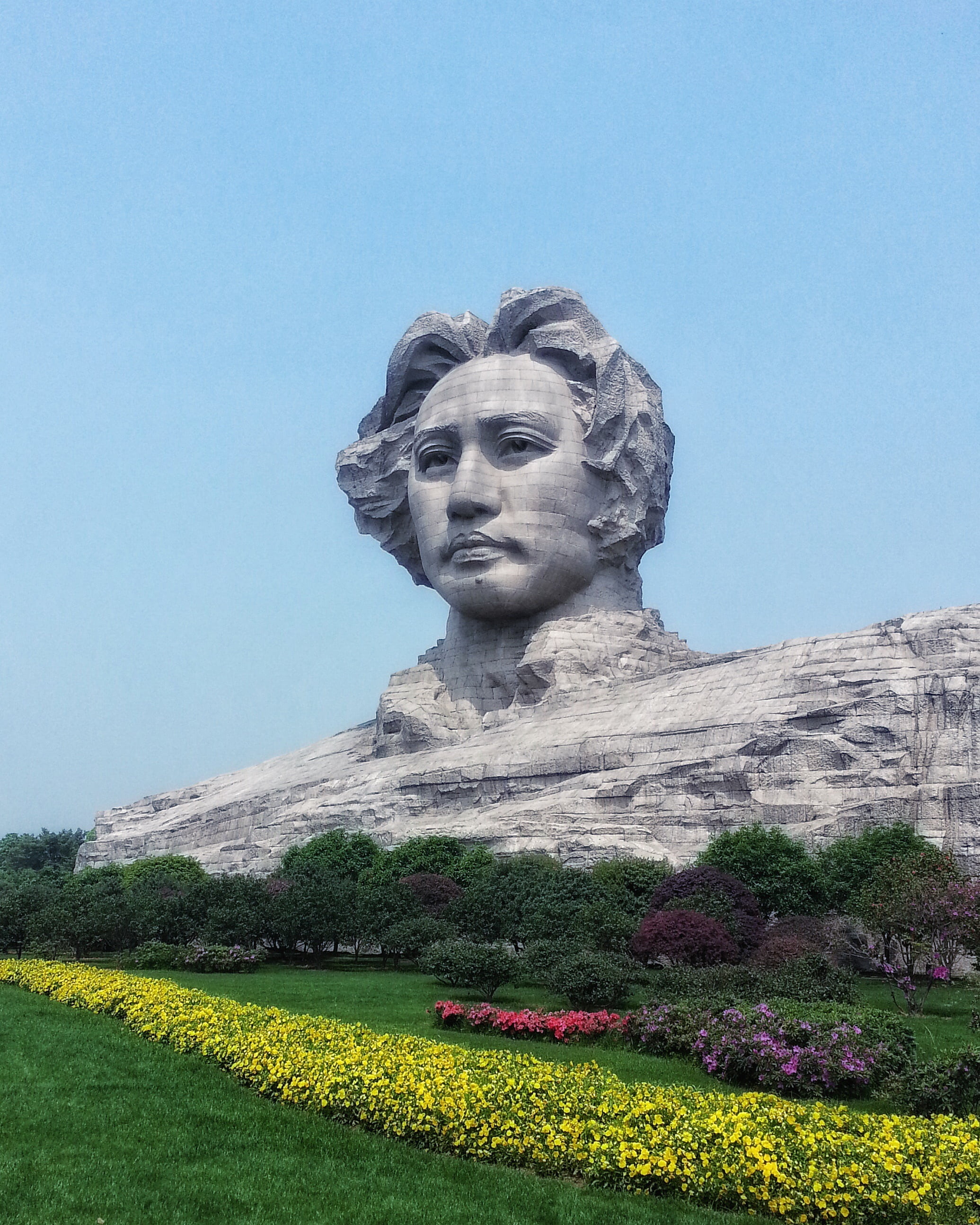 art and craft, creativity, clear sky, plant, statue, orange island, beauty in nature, growth, flowering plant, nature, representation, china, 2K, day, Phone HD Wallpaper