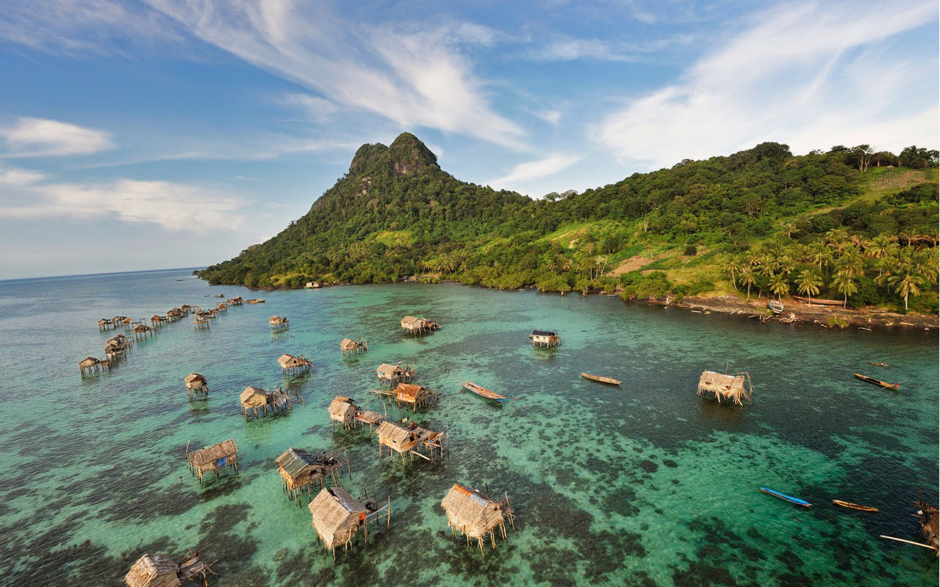borneo, aerial, semporna, 1080P, shot, island, malaysia, HD Wallpaper