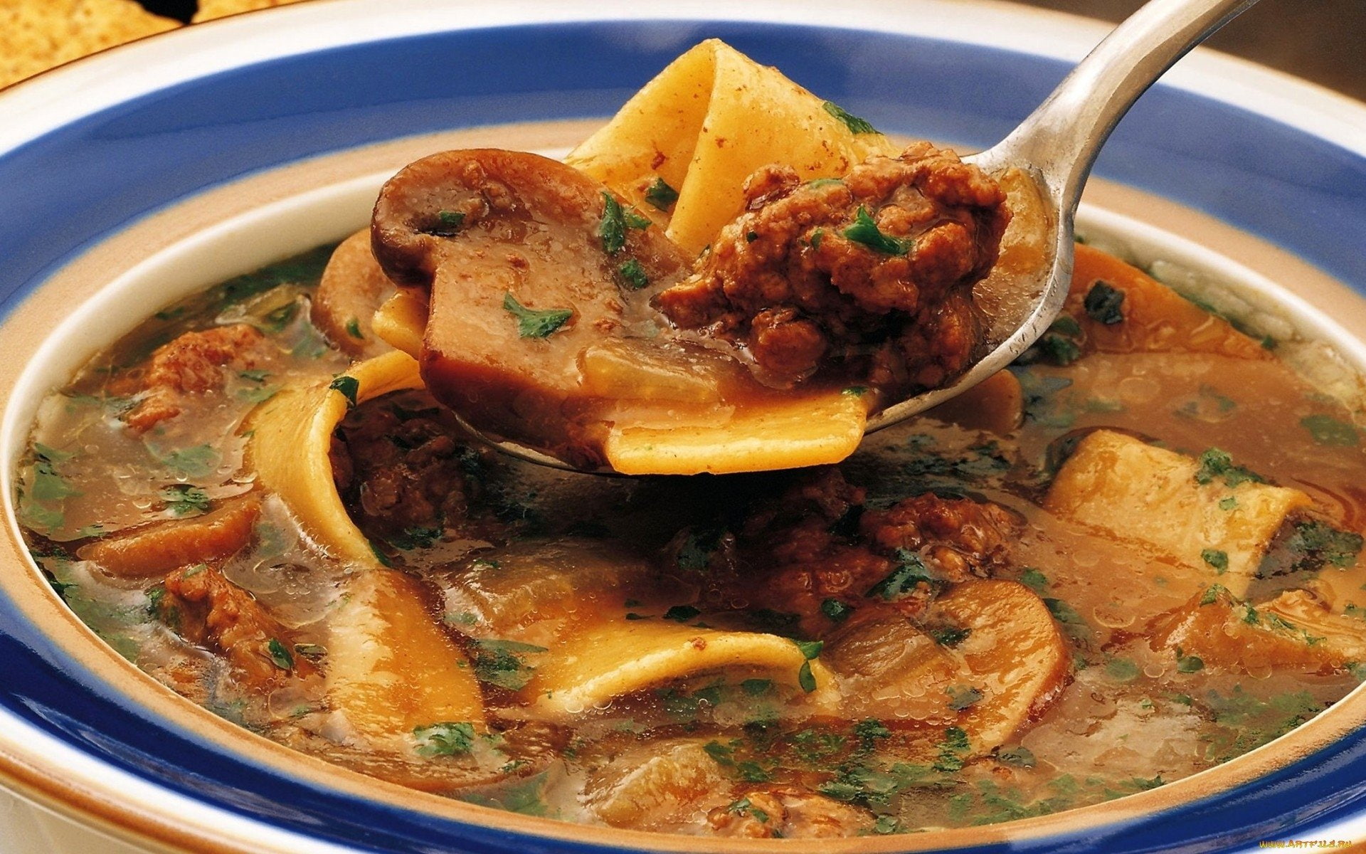 Beef, Mushroom, 1080P, Food, Stew, Soup, HD Wallpaper