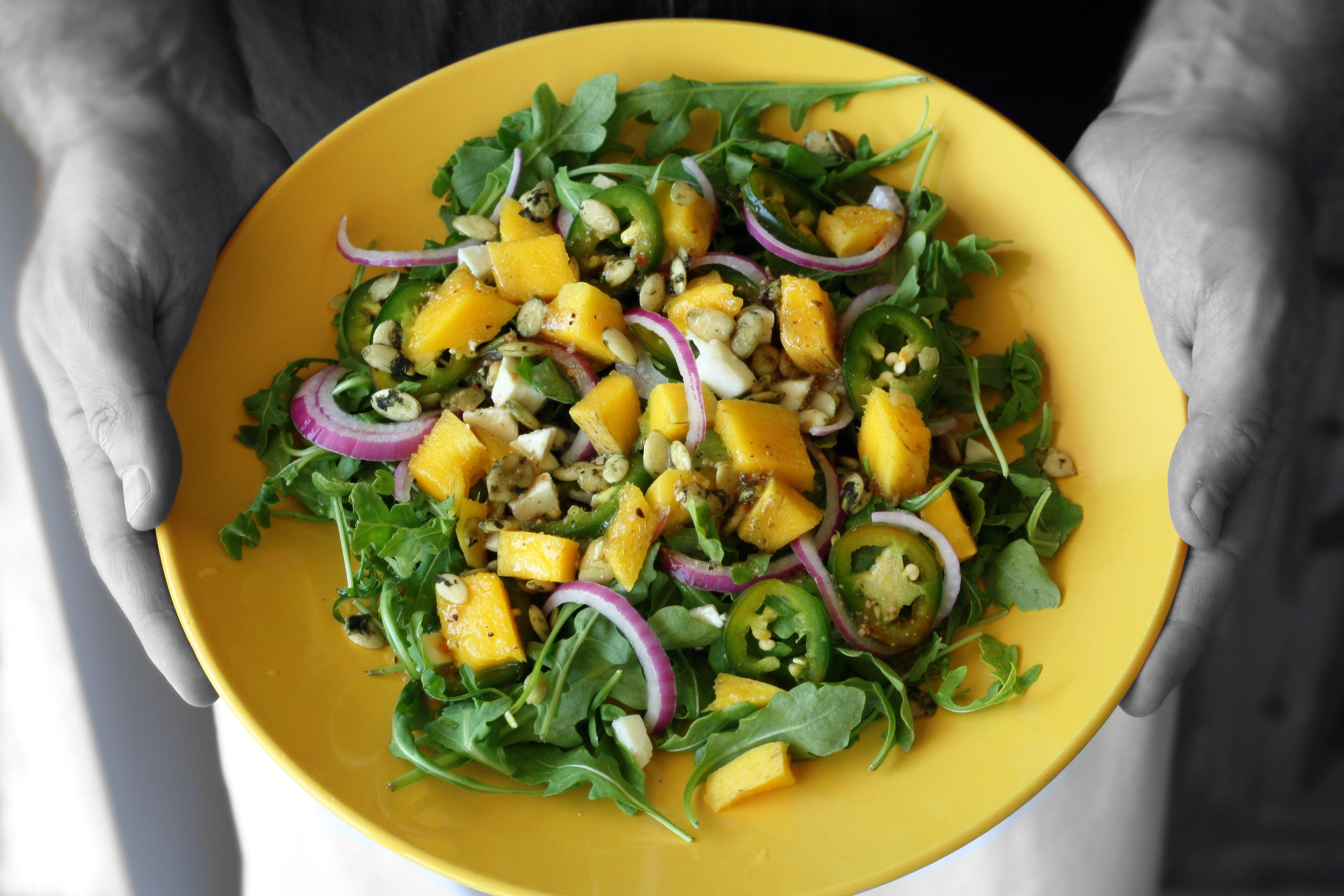 vegetables, mango, arugula, lettuce, 4K, HD Wallpaper