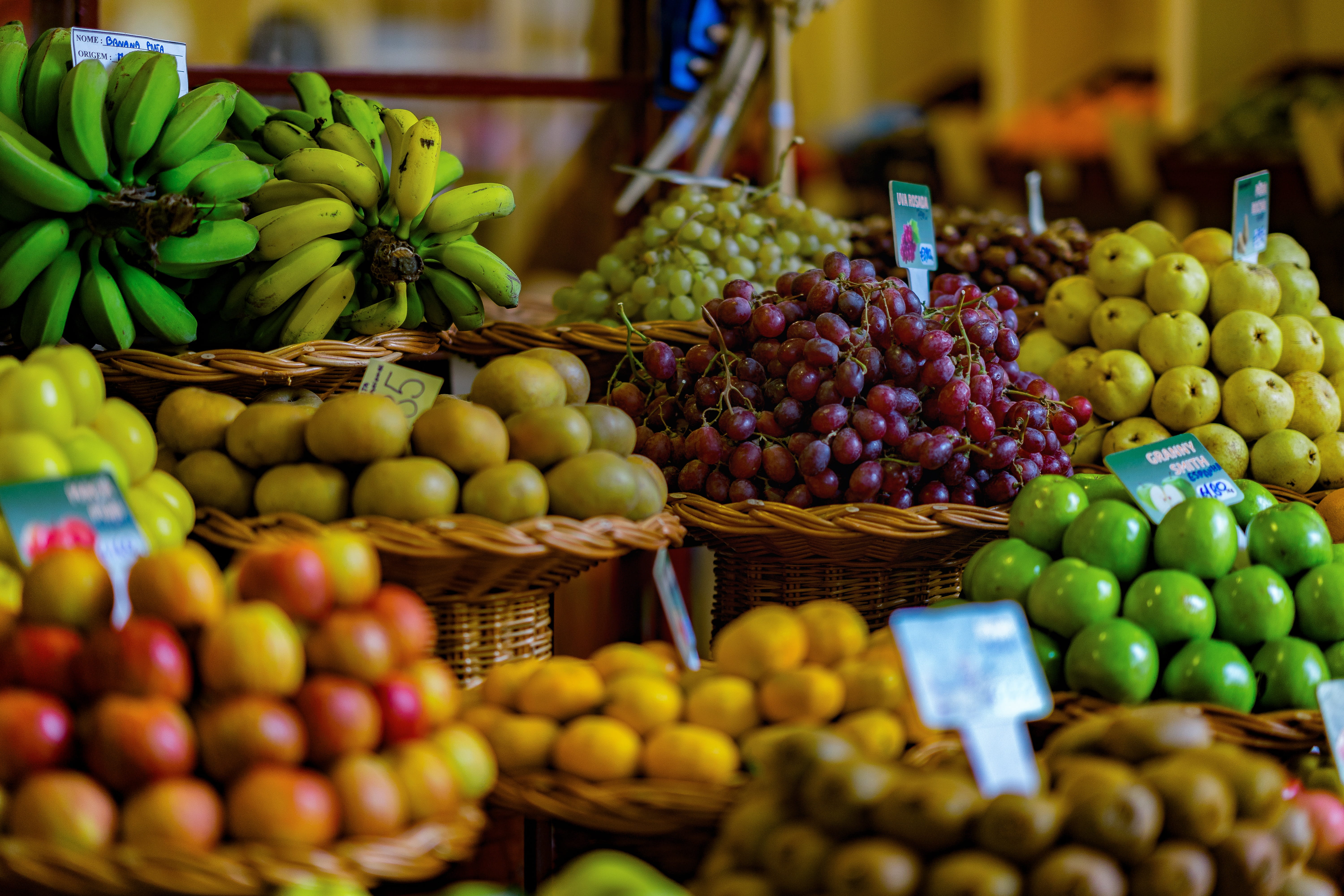 market stall, no people, papaya, feed, food and drink, day, market, large group of objects, healthy eating, shopping, container, mark, farmers local market, HD Wallpaper