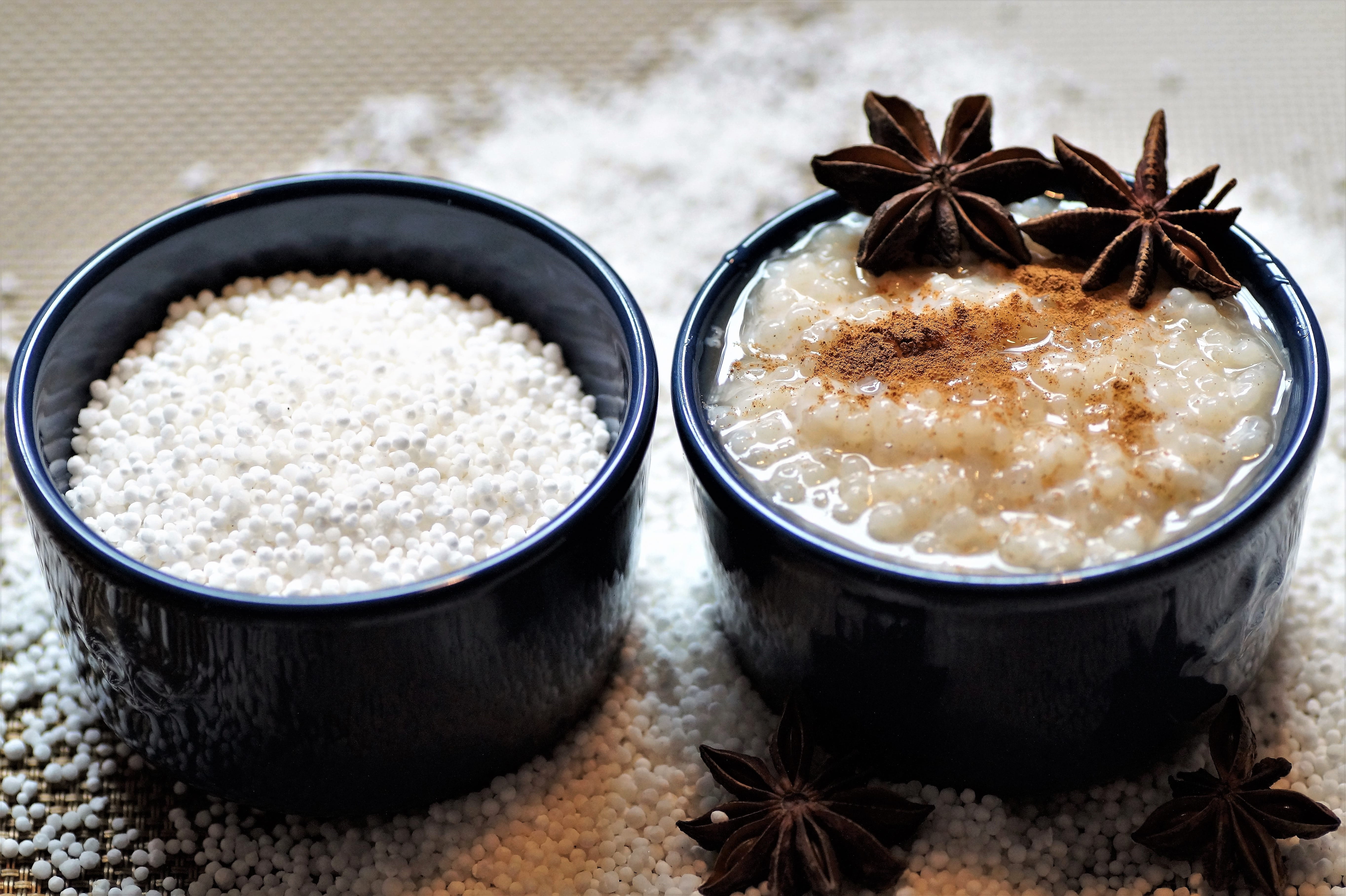 food and drink, star anise, beads, bowl, energy, dessert, tapioca, pudding, high angle view, bioprodukt, nutritious, tapiocové pearls, close-up, superfood, HD Wallpaper