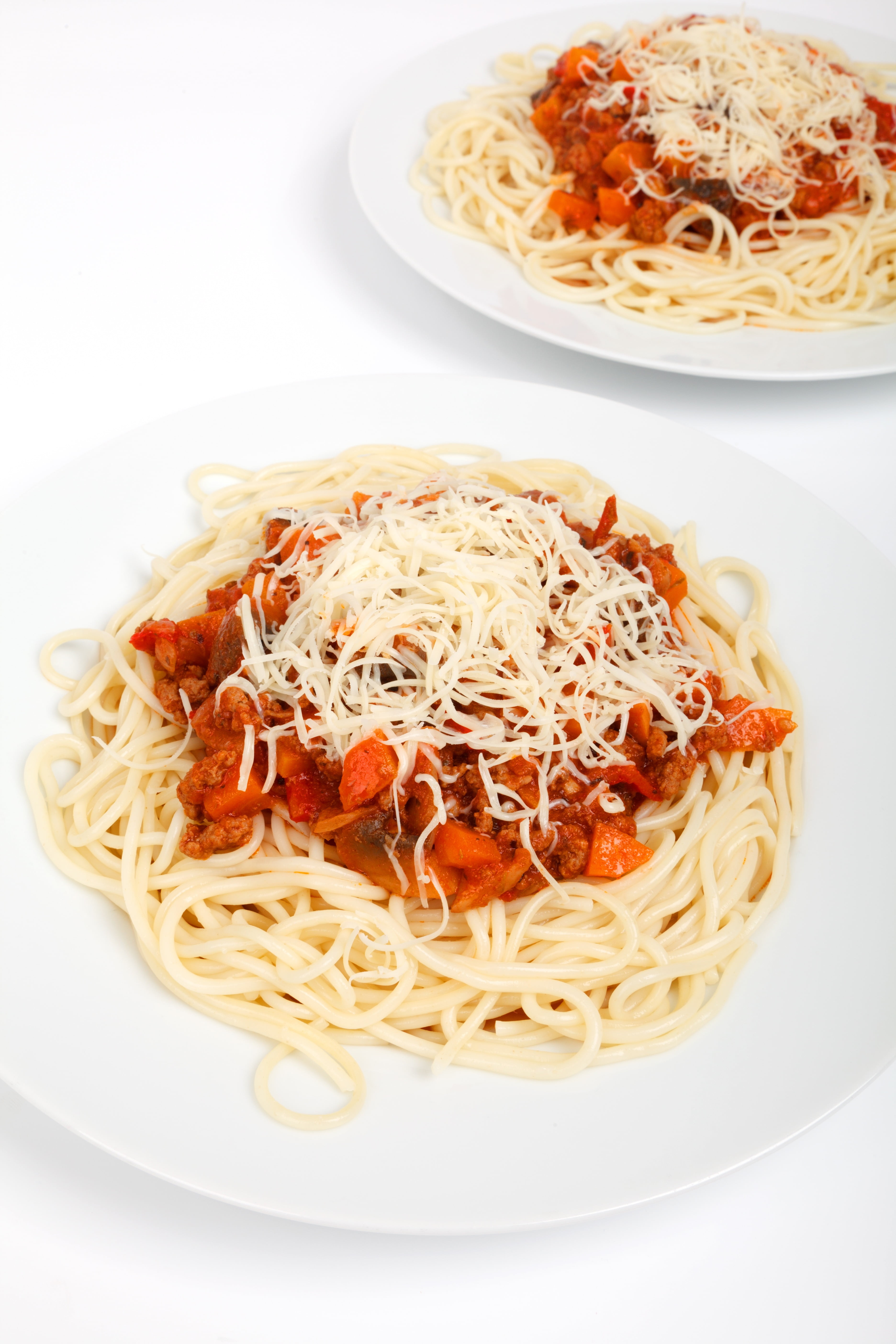 dinner, cuisine, red, basil, crockery, cheese, freshness, meal, still life, delicious, 5K, indulgence, italian, high angle view, savory Sauce, bolognese Sauce, Phone HD Wallpaper