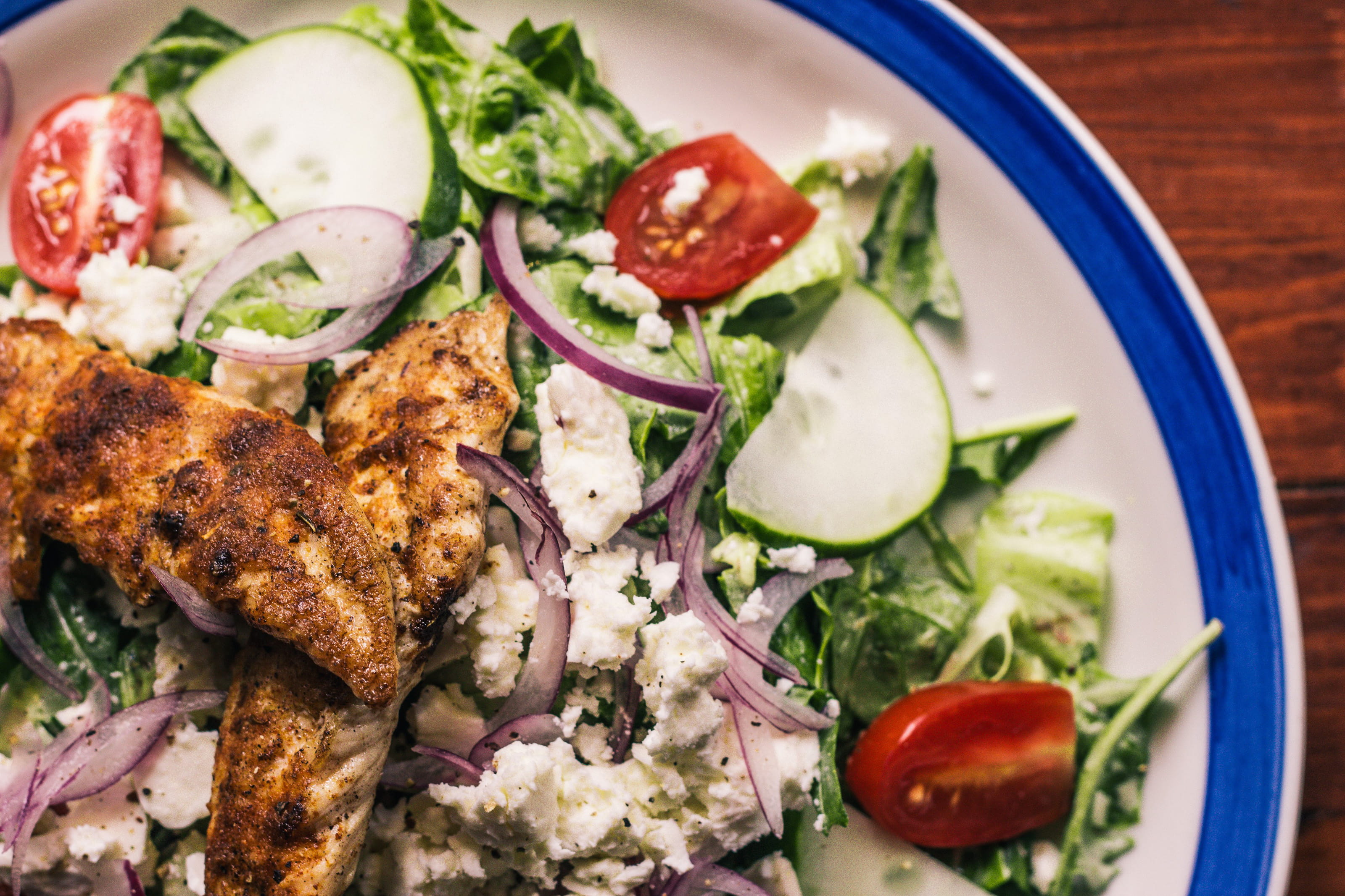 wellbeing, 2K, plated, garnish, green, cheese, salad, poultry, nutrition, closeup, freshness, meat, chicken, lettuce, white, calories, organic, roasted, HD Wallpaper