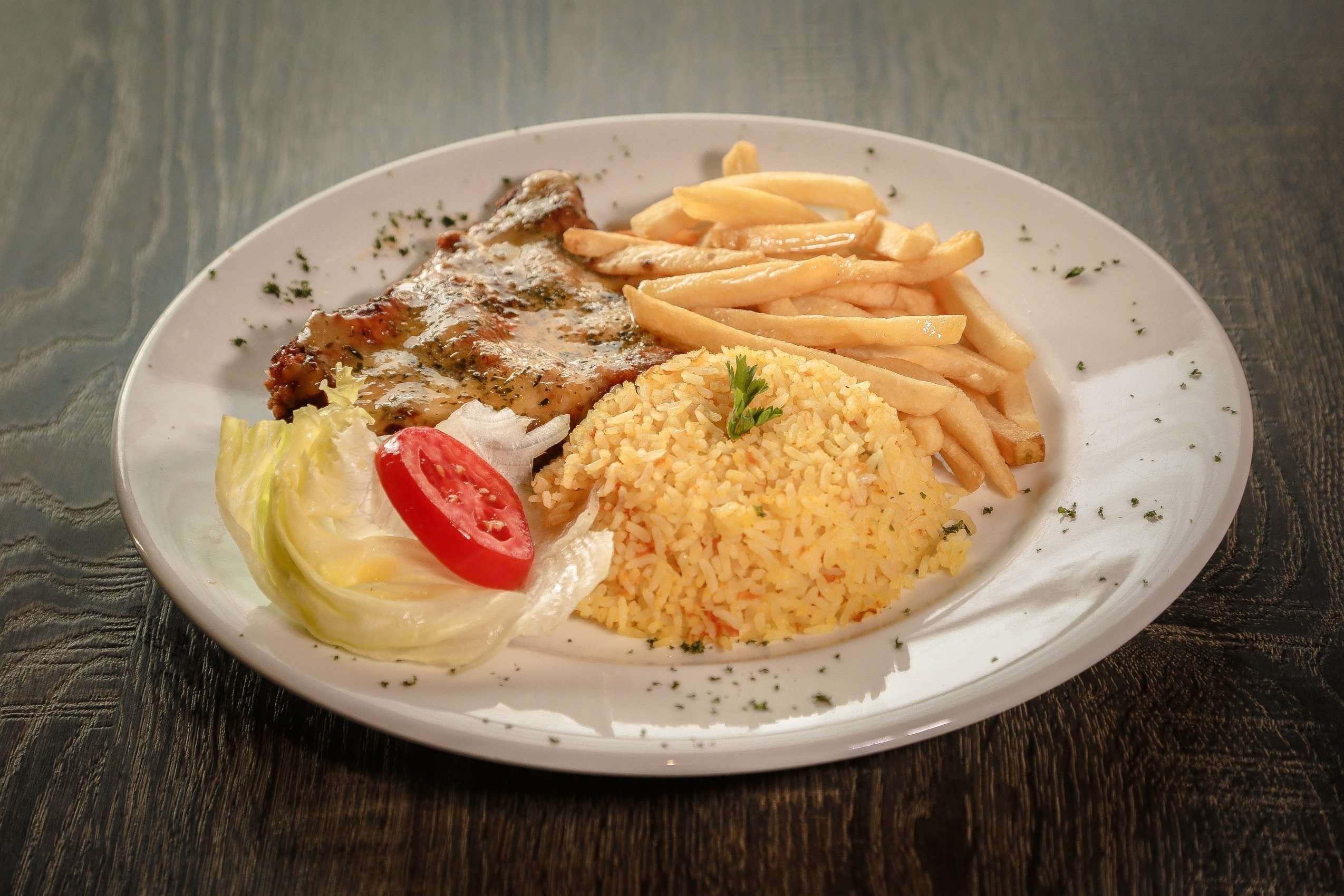 prepared potato, chicken, rice, high angle view, wellbeing, garnish, gourmet, healthy eating, delicious, food, ready-to-eat, italian food, pasta, meal, HD Wallpaper