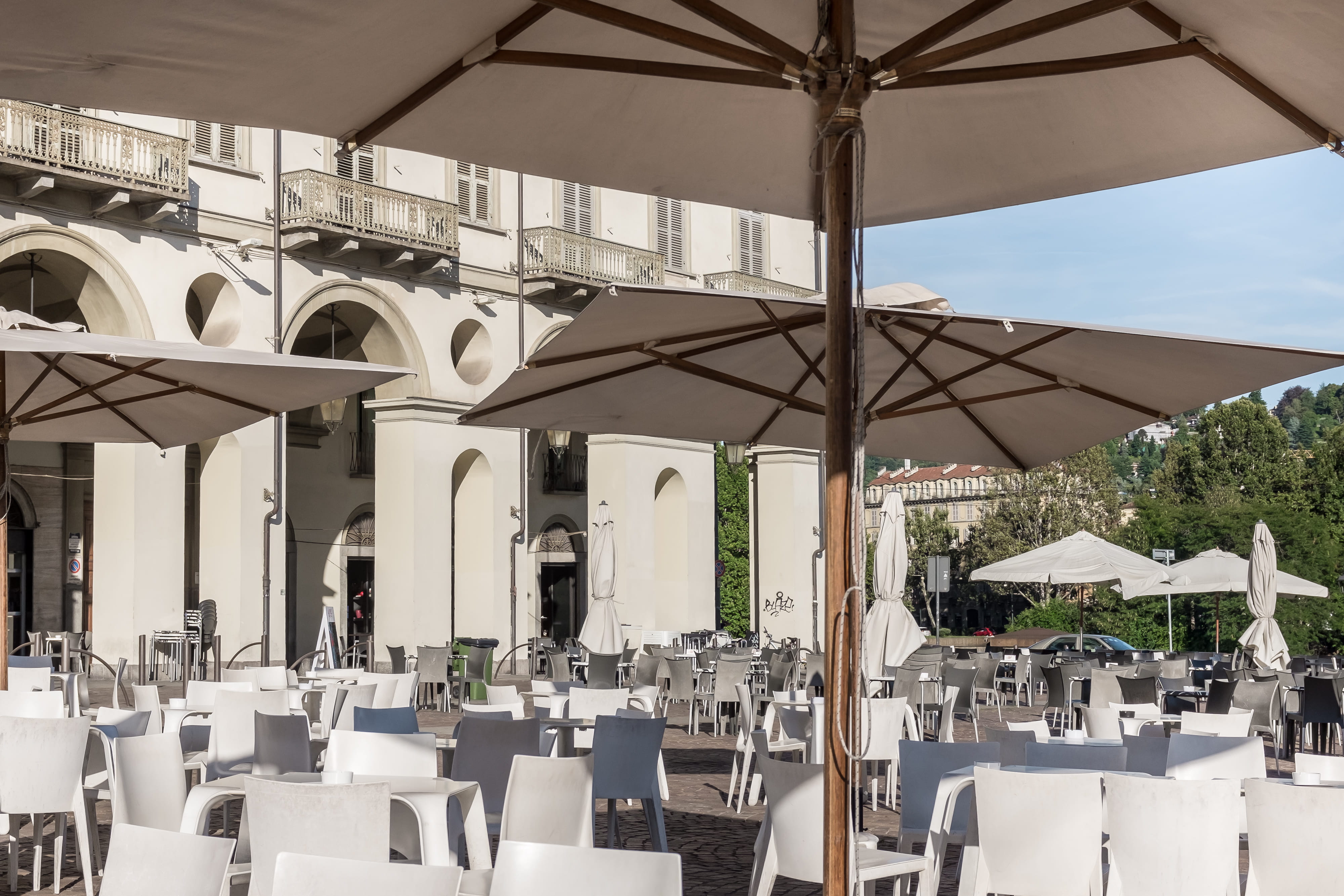 nature, cafe, food and drink, stone, outdoors, building exterior, parasol, sidewalk, summer, sunlight, dinner, city, chair, dining, food, architecture, HD Wallpaper