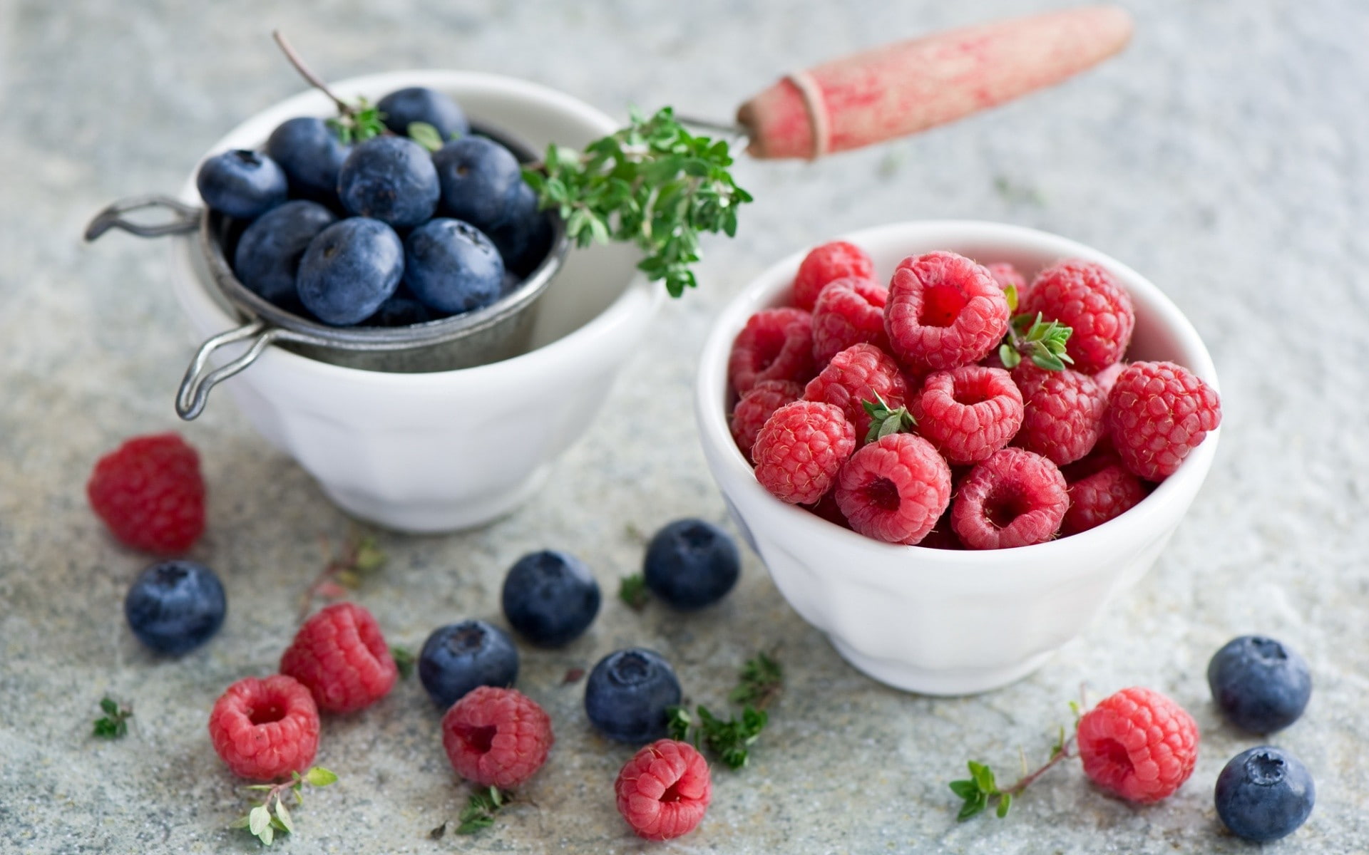 1080P, fruit, raspberries, blueberries, food, HD Wallpaper