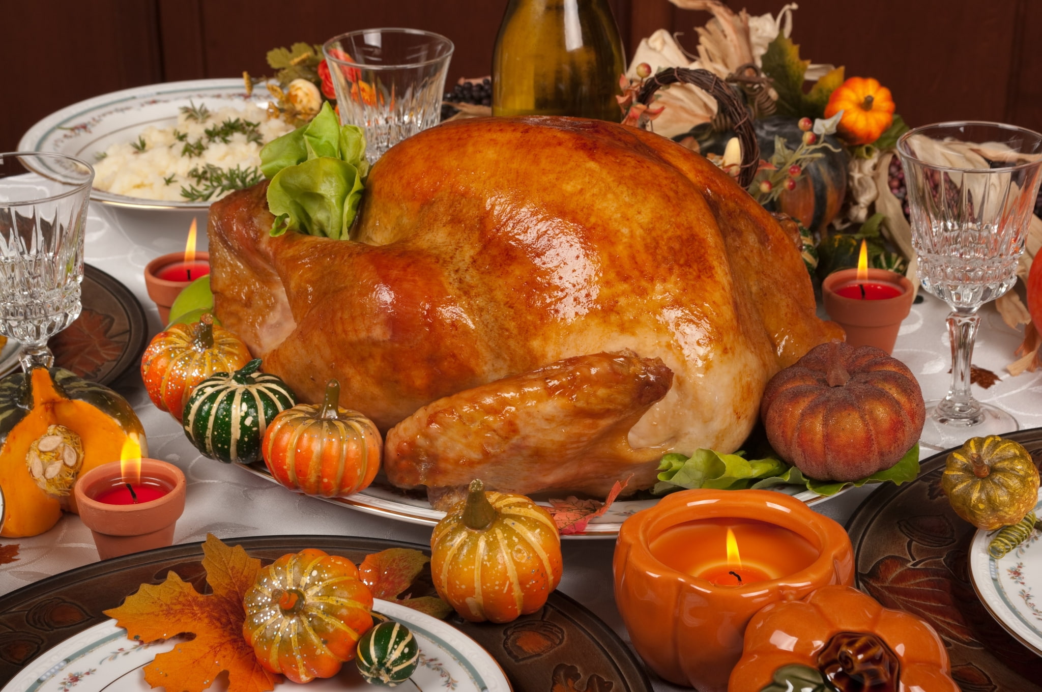 vegetable, glass, food and drink, holiday, thanksgiving, turkey meat, meal, stuffing - food, herb, thanksgiving images and pictures, white meat, setting, HD Wallpaper