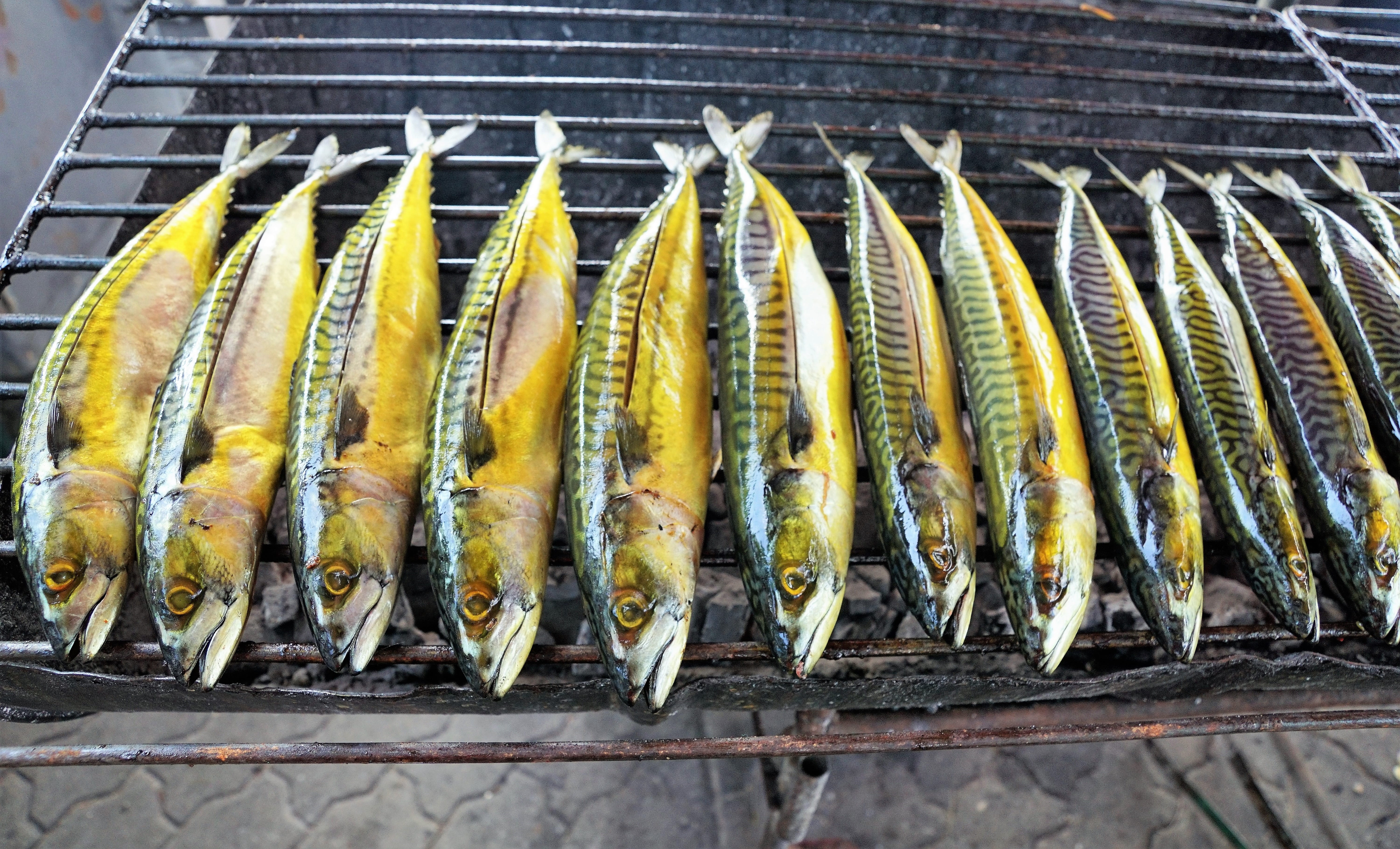 thai, fish, food, sausage, side by side, in a row, meal, healthy eating, texture, high angle view, culture, meat, freshness, restaurant, hot, refreshment, HD Wallpaper
