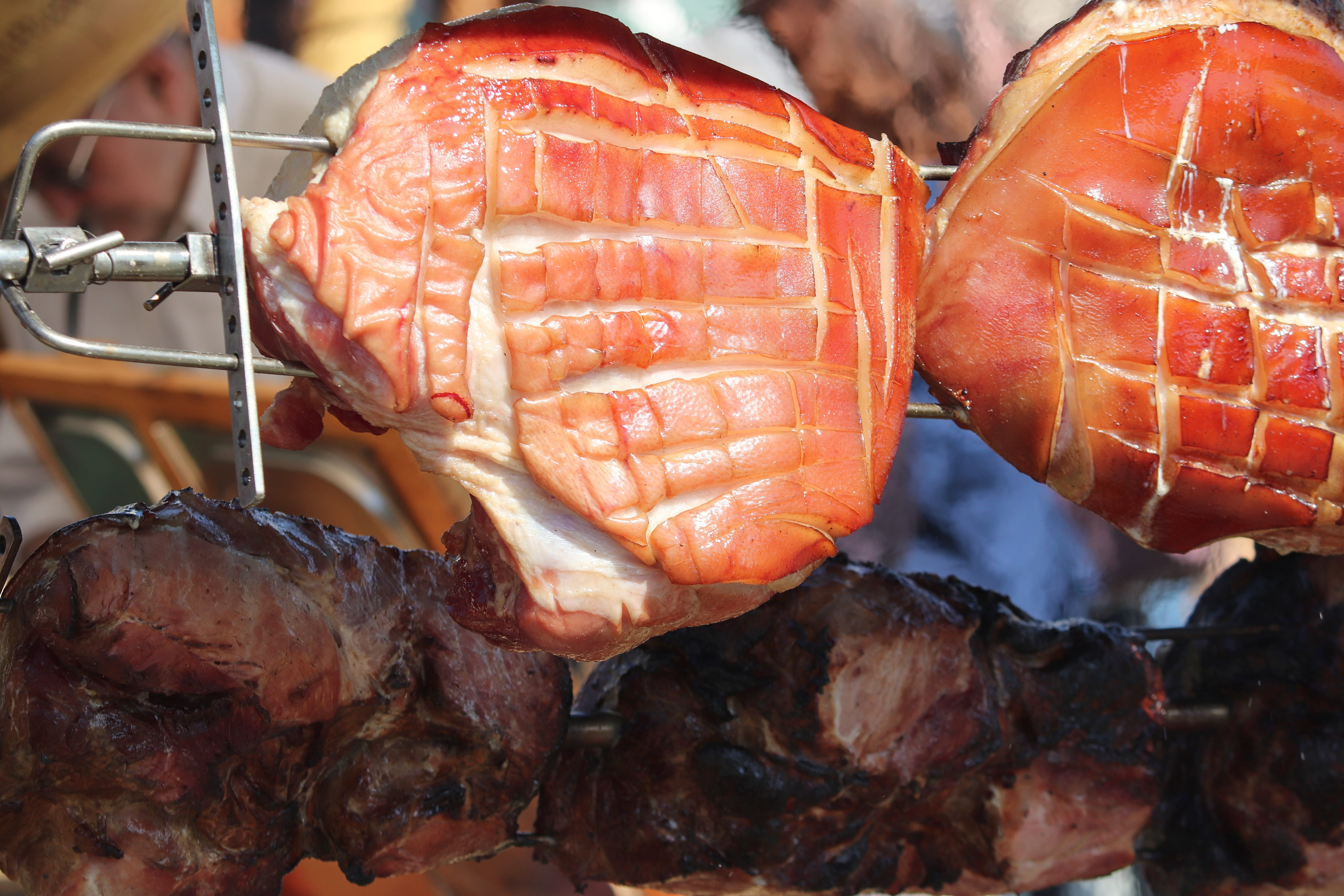 fish, close-up, turn, rind, day, animal, spies roast, palate-feast, still life, retail, 5K, raw food, market stall, rotisserie, fry, ham spit roast, delicious, HD Wallpaper