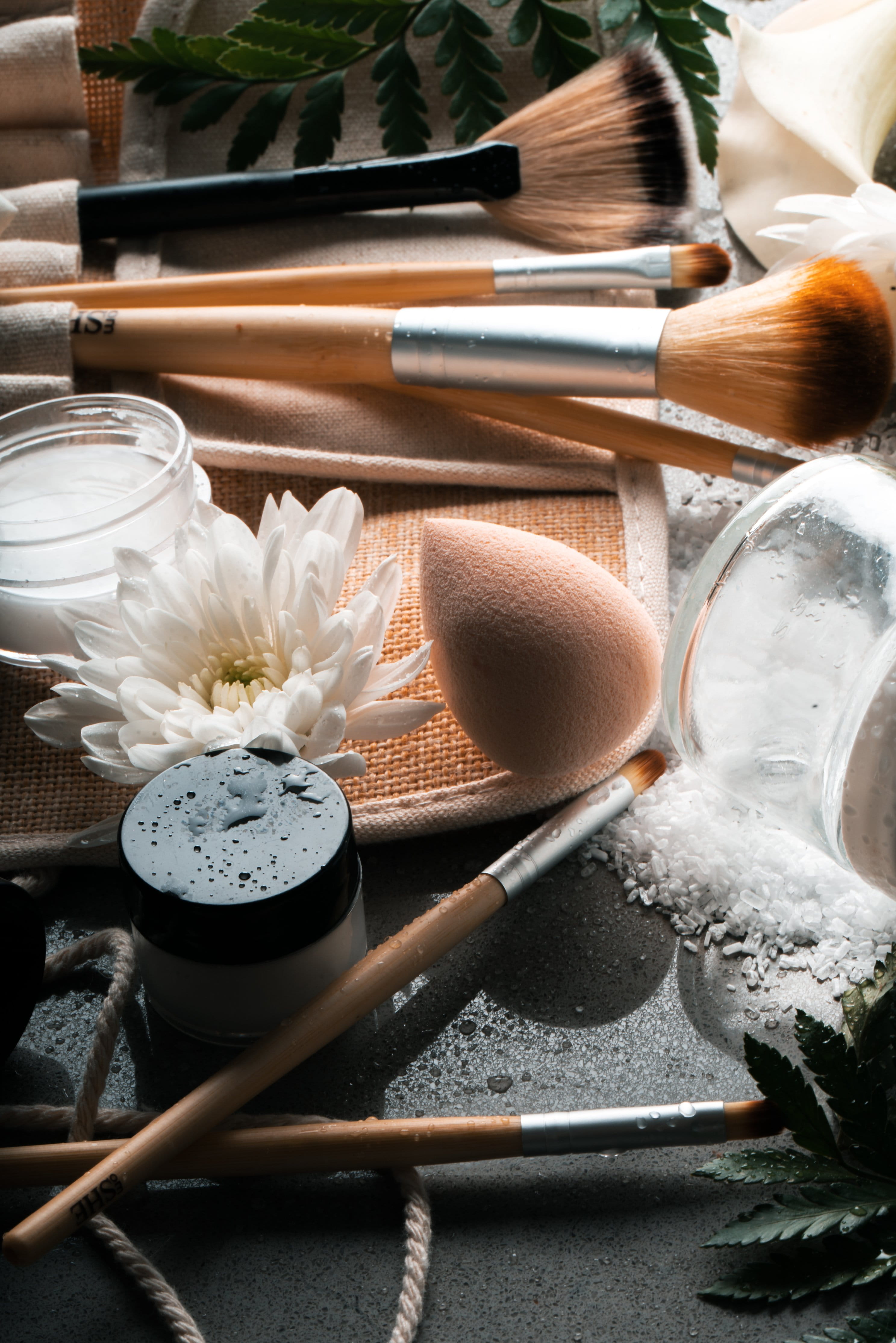 4K, Cosmetics, still life, bowl, food, Beauty, table, flowering plant, Makeup, flower, nature, set, wood - material, indoors, close-up, spoon, egg, photo, Phone HD Wallpaper