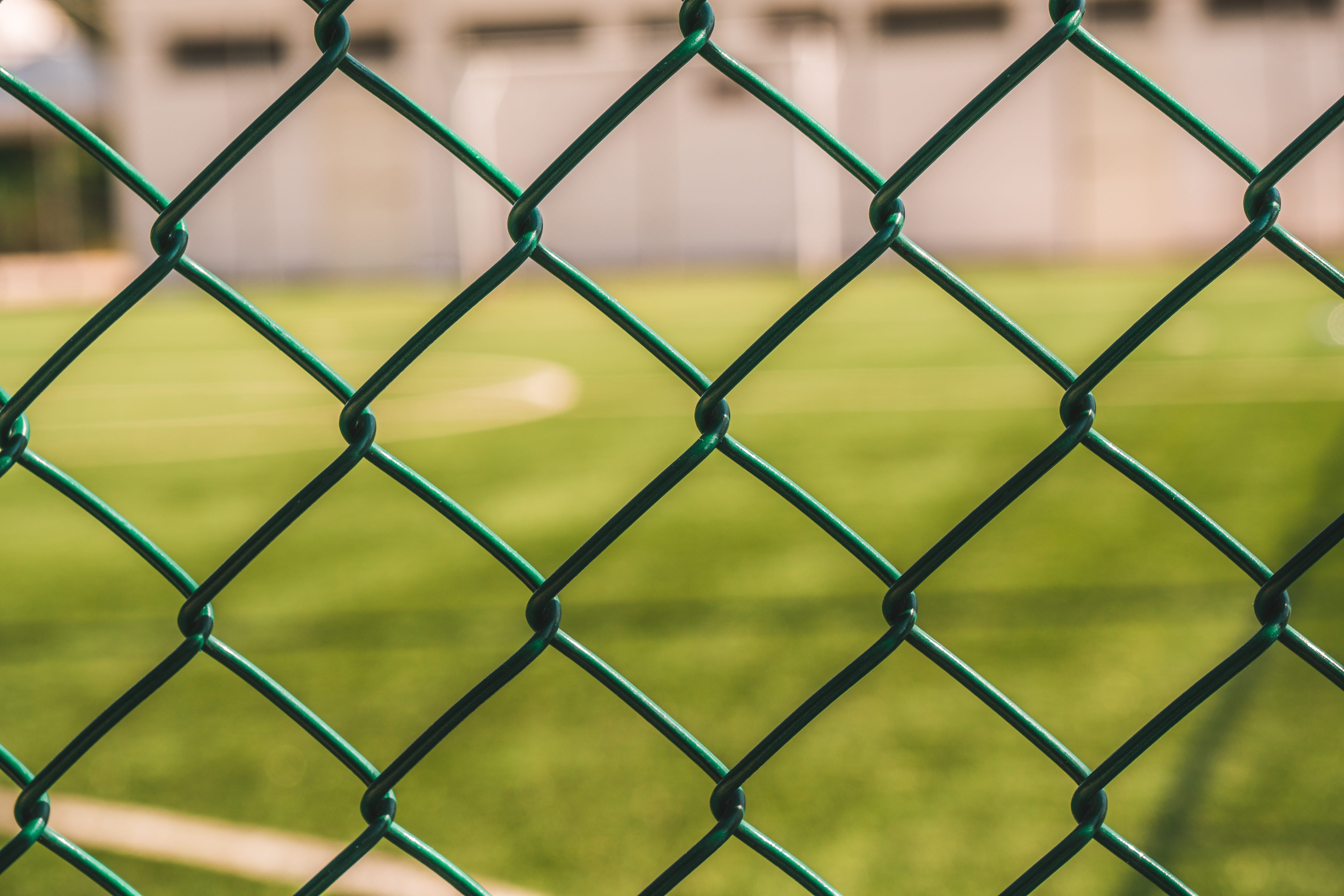 green, background, backgrounds, 5K, metal, pattern, bokeh, minimalist, full frame, outdoors, minimalistic, football, nature, no people, line, field, texture, HD Wallpaper