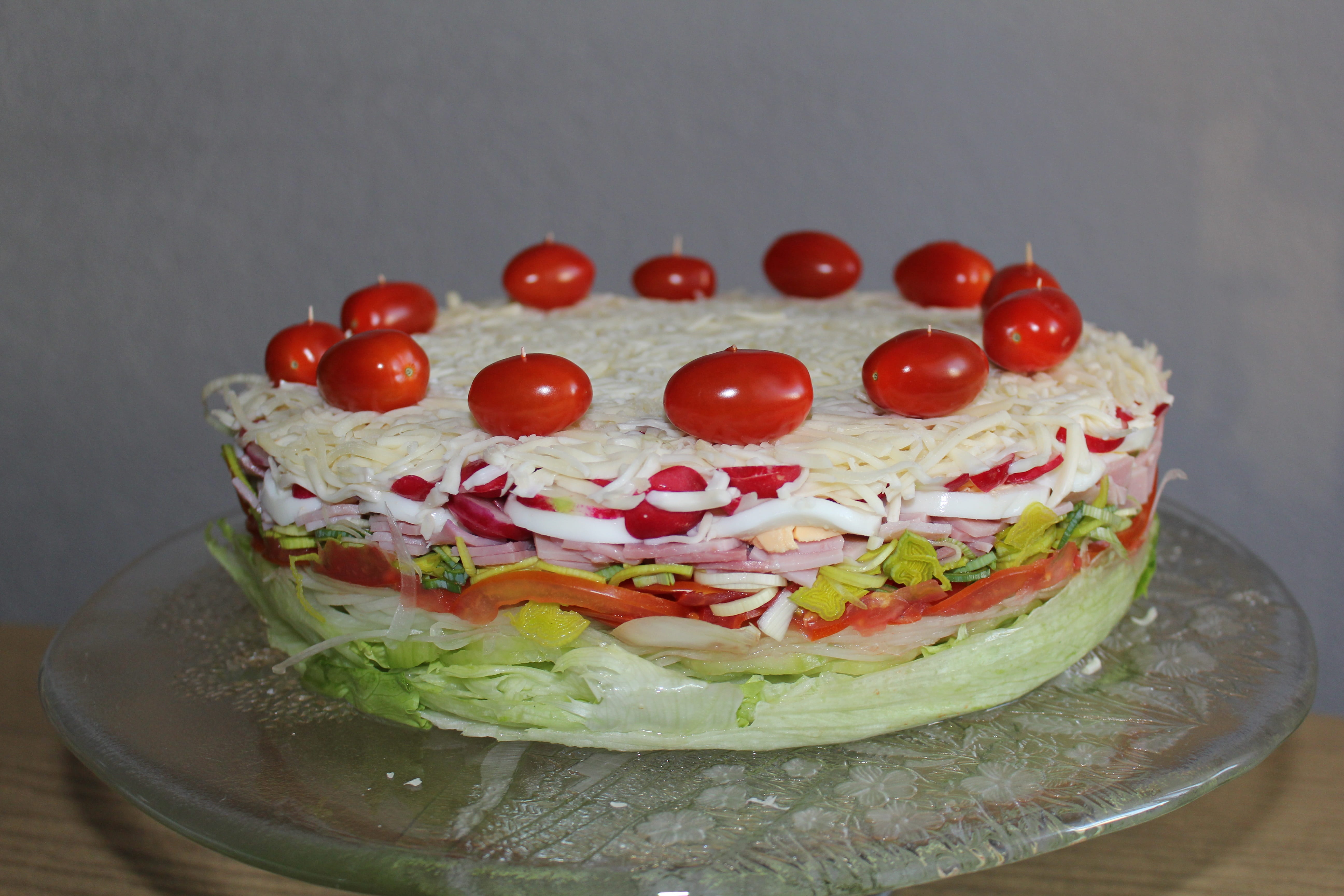 vitamins, delicious, cucumber, ready-to-eat, hunger, tomato, vegetables, gourmet, spring onions, dessert, freshness, ham, feasting, tomatoes, salad cake, HD Wallpaper