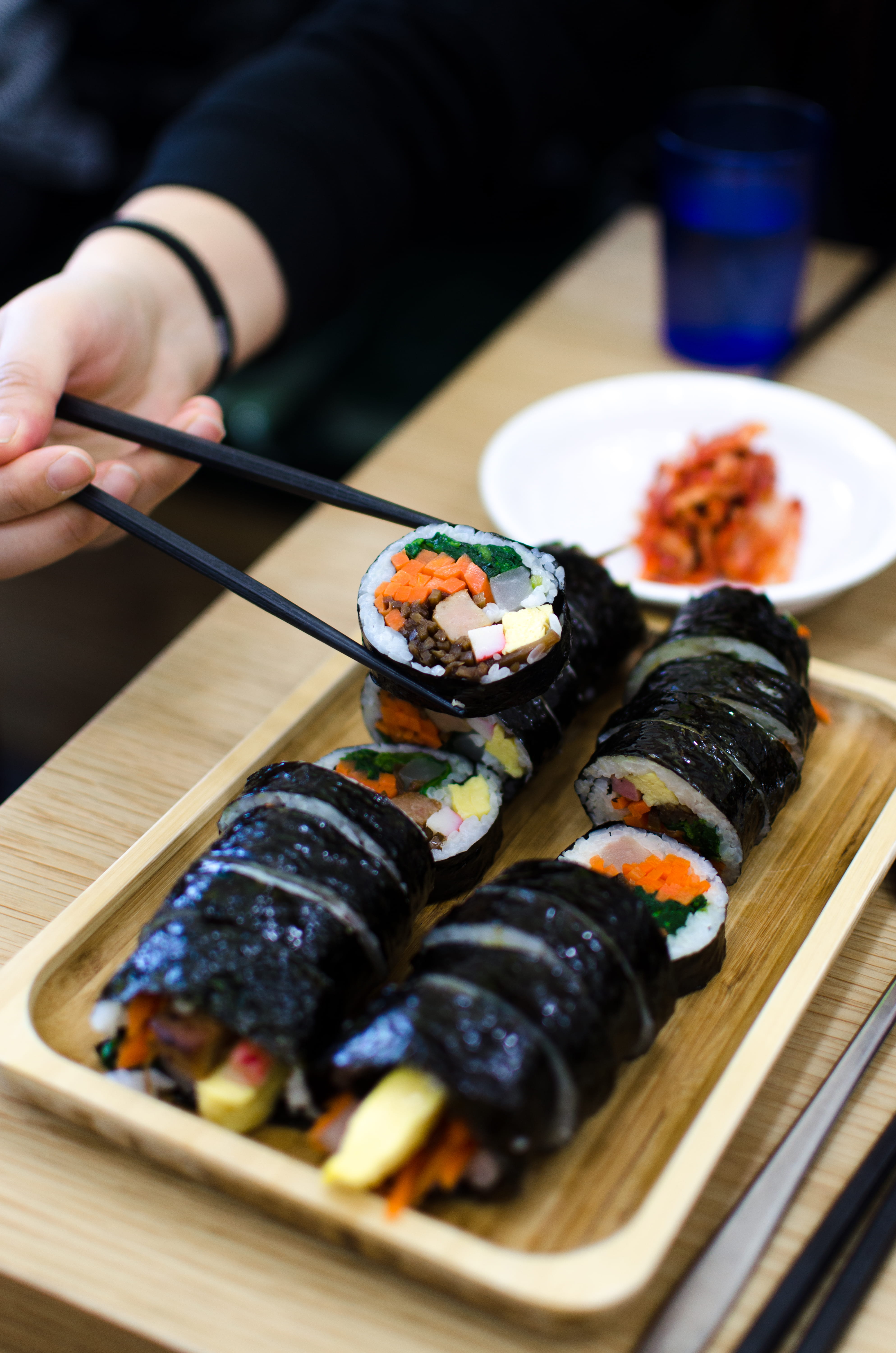 salad, dinner, heyfil, plate, chopsticks, asia, dining, using, vegetable, tray, food State, close-up, restaurant, dieting, freshness, cultures, salmon, Phone HD Wallpaper