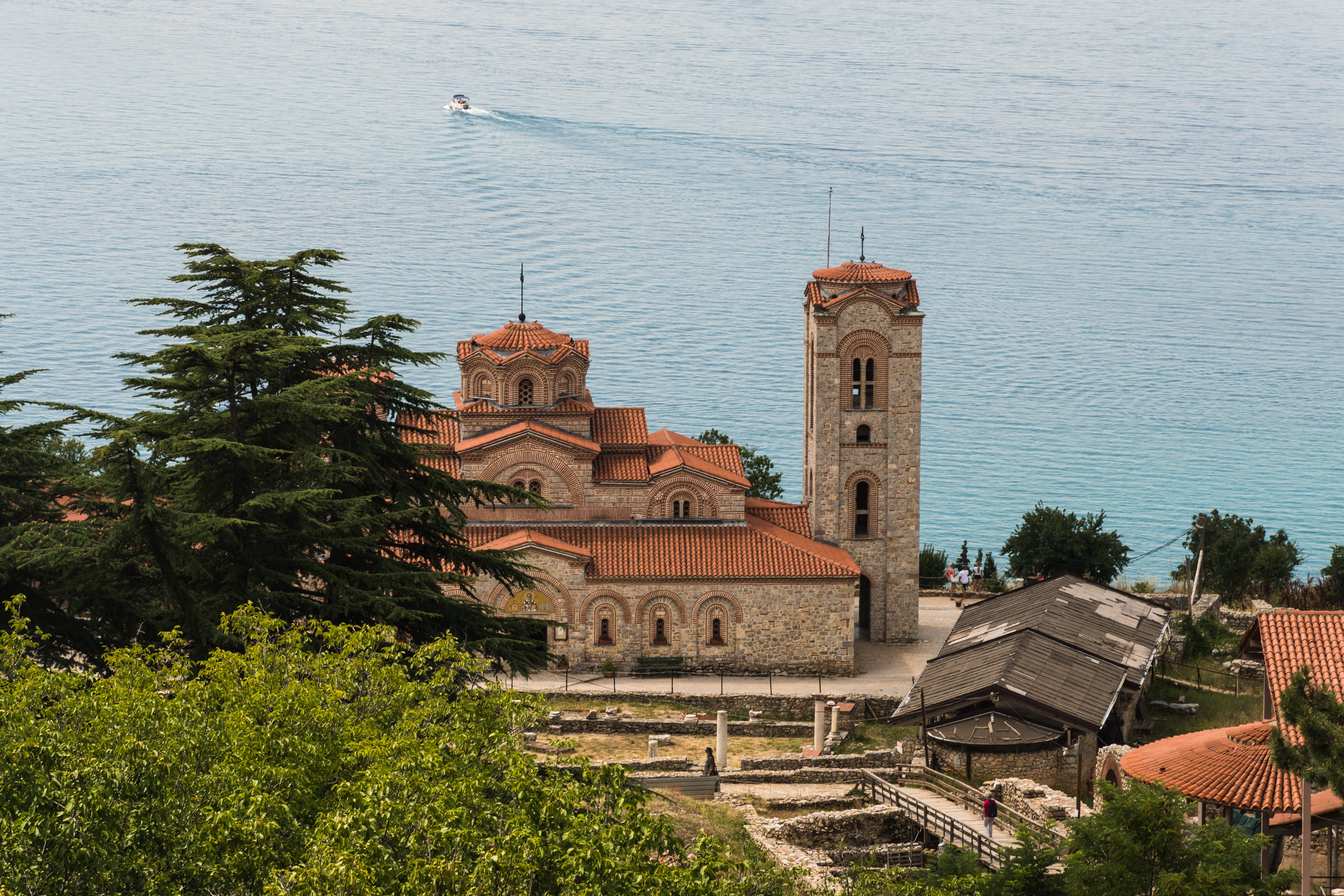 spirituality, place of worship, no people, plant, building, belief, city, outdoors, nature, ohrid, day, high angle view, religion, macedonia (fyrom), water, HD Wallpaper