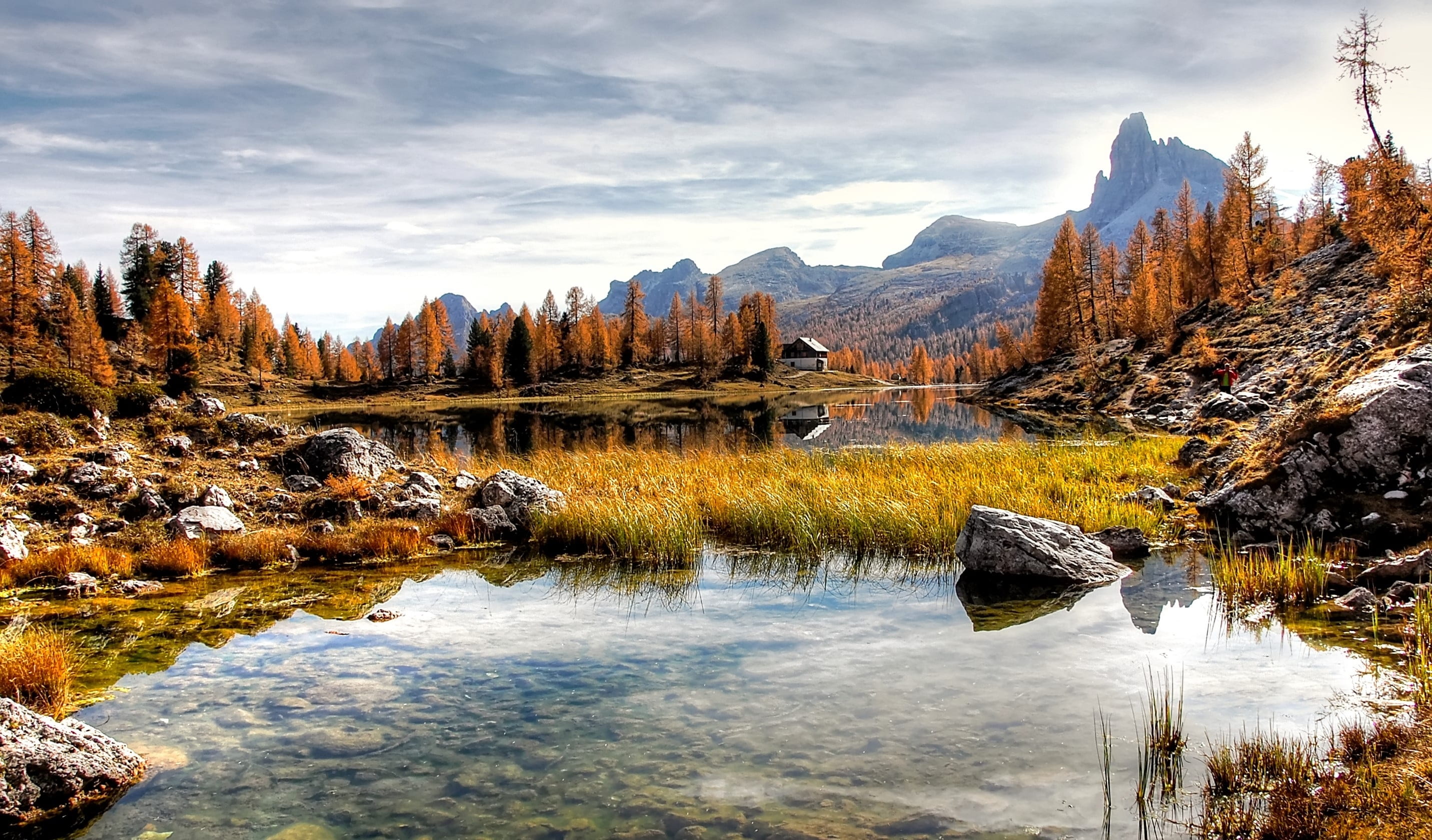 italy, hiking, forest, lake, beauty in nature, view, panorama, plant, no people, rock - object, mountains, summer, tree, karg, water, swamp, mountain, rubble field, HD Wallpaper