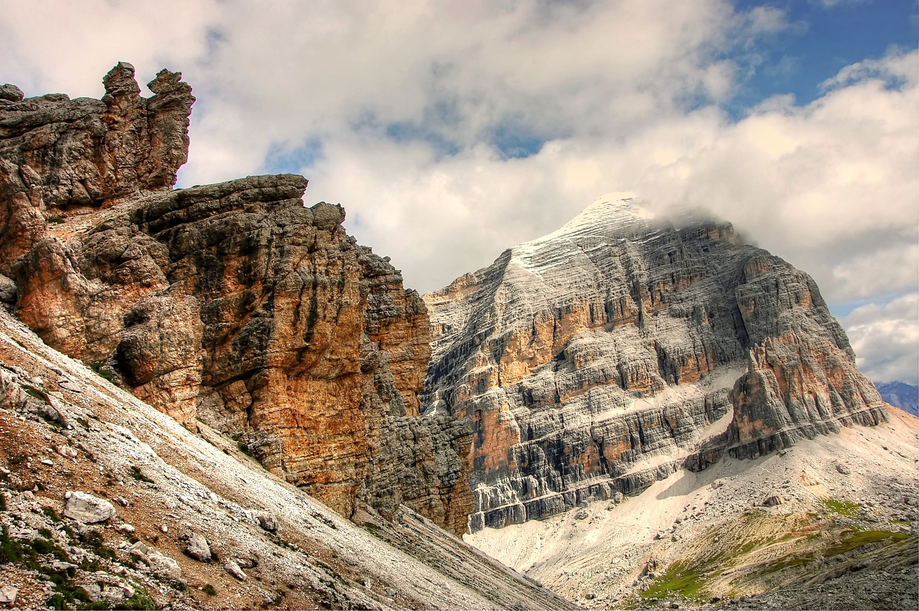 travel destinations, hiking, valley, non-urban scene, rock formation, climate, blue, formation, no people, rock - object, italy, beauty in nature, cloud - sky, HD Wallpaper
