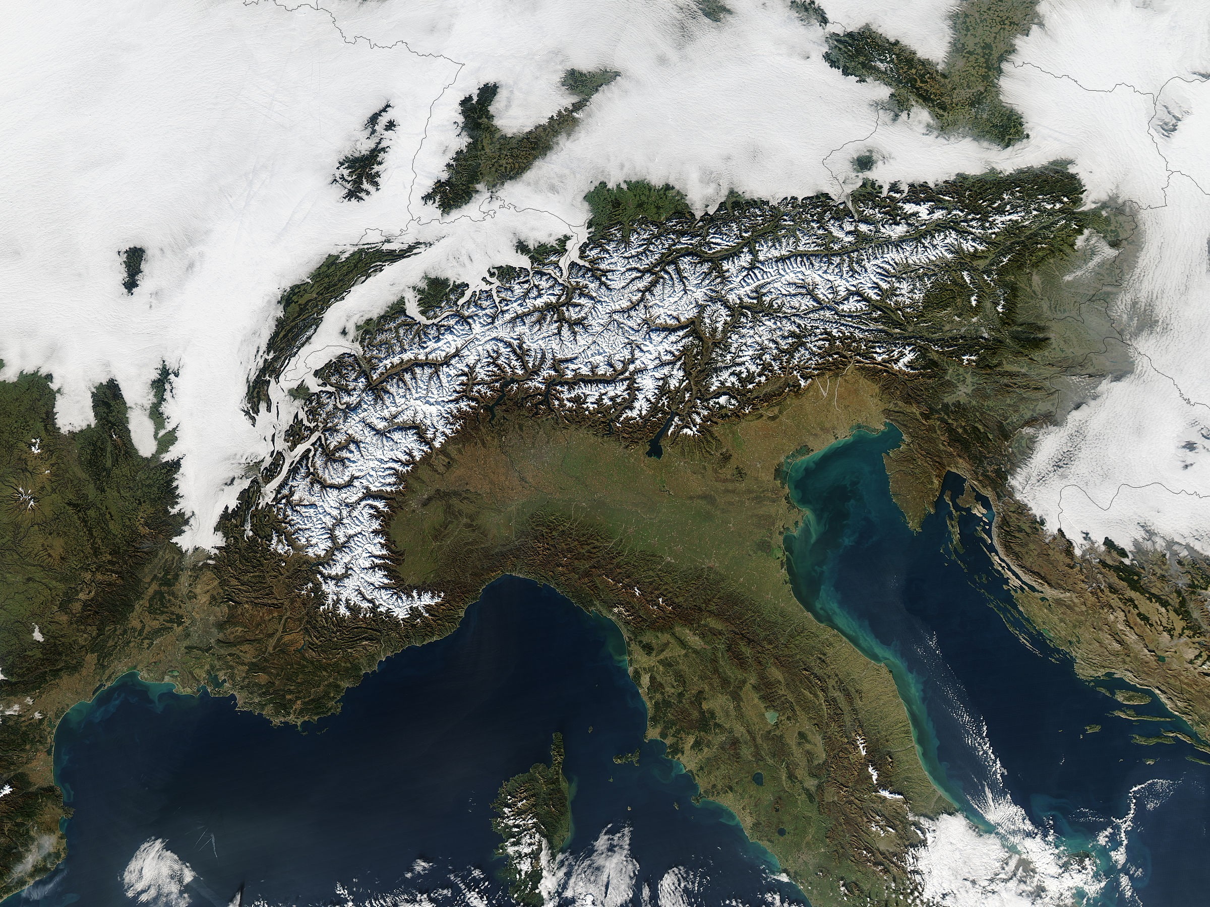 1080P, Alps, aerial view, HD Wallpaper