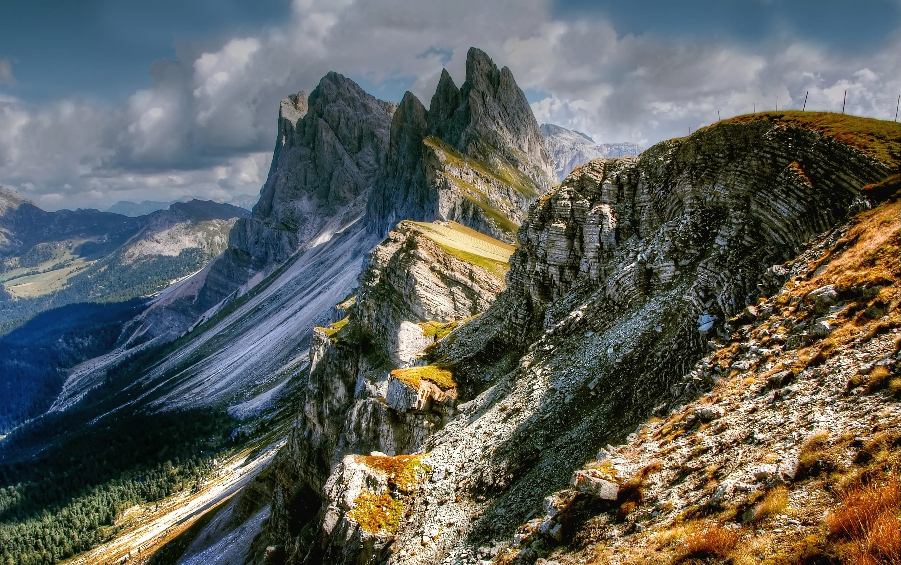 valley, beauty in nature, mountain range, 2K, daylight, scenery, hike, boulders, high, sunny, mountain peak, outdoors, sun, non-urban scene, adventure, HD Wallpaper