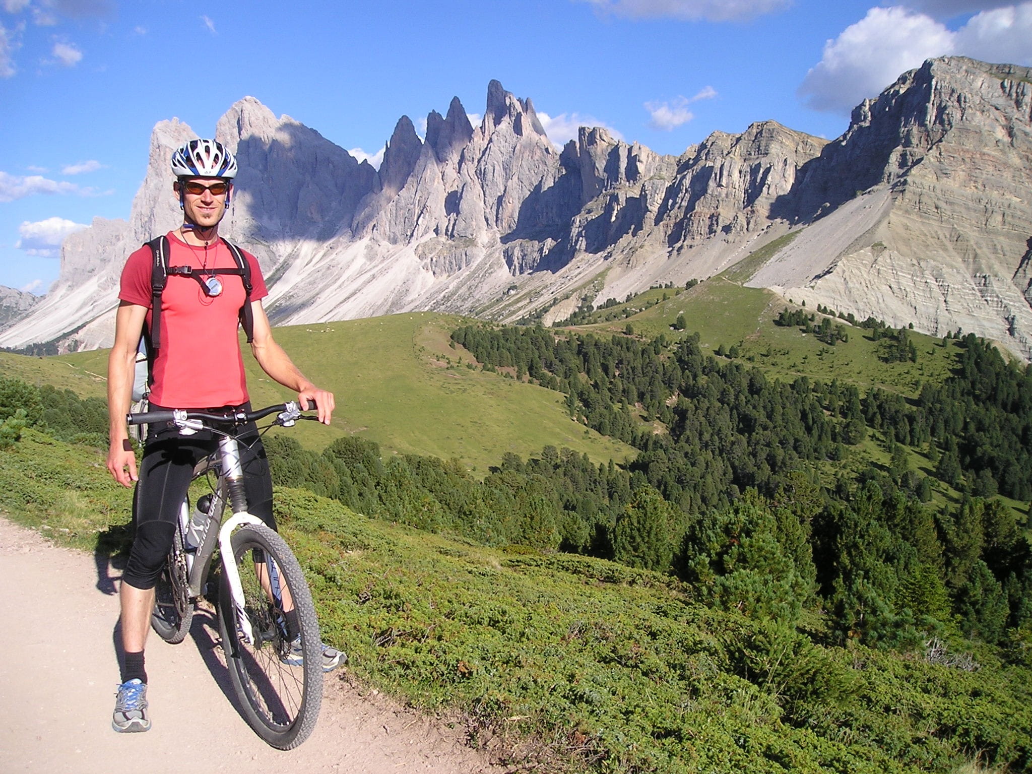 helm, leisure activity, 1080P, dolomites, outdoors, bike, headwear, photo, mountain, activity, transalp, mountain range, riding, south tyrol, fashion, HD Wallpaper