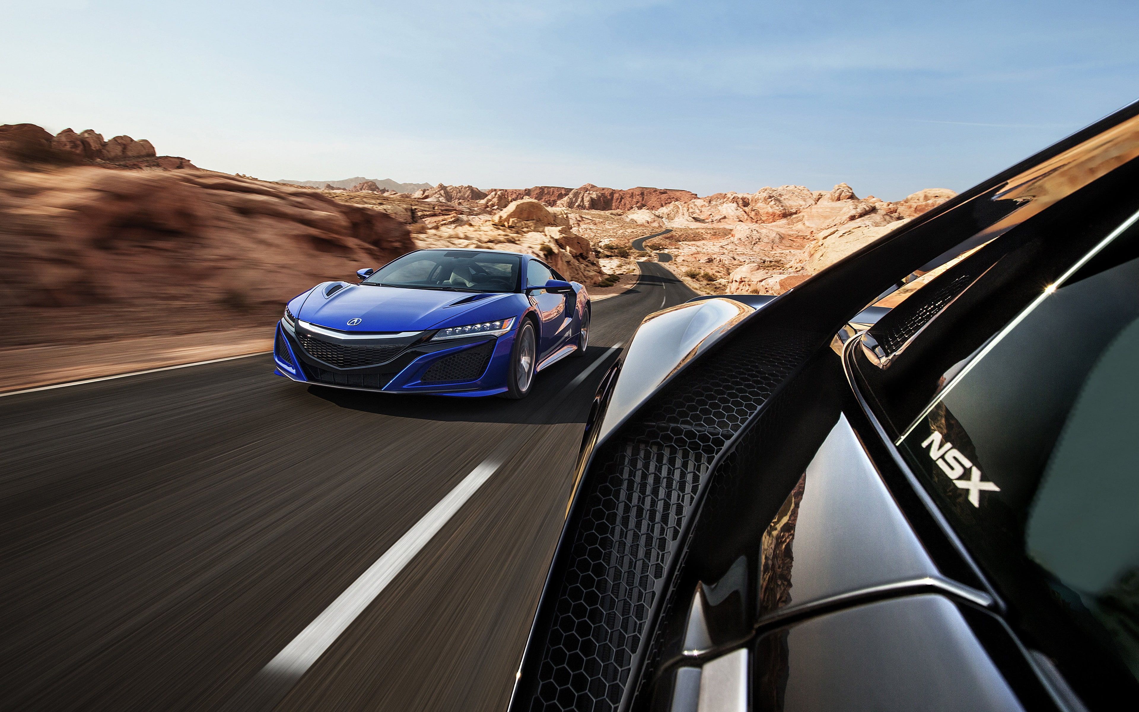 vehicle, motion blur, 4K, Acura NSX, car, road, HD Wallpaper