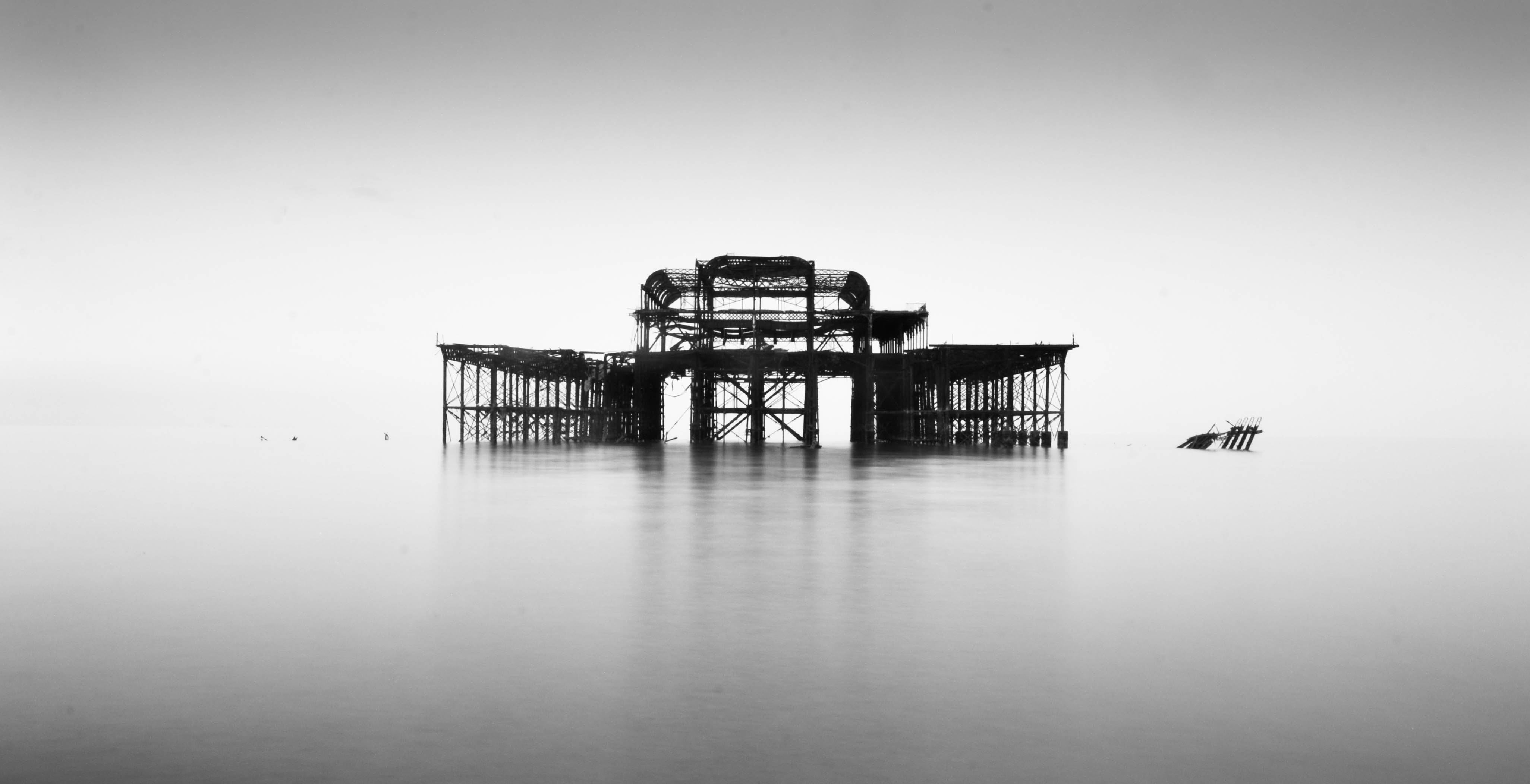 gray scale, ocean, scale, photo, gray, long  exposure, water, Explore, along, 4K, west  pier  brighton, monochrome, body, port, body of water, HD Wallpaper