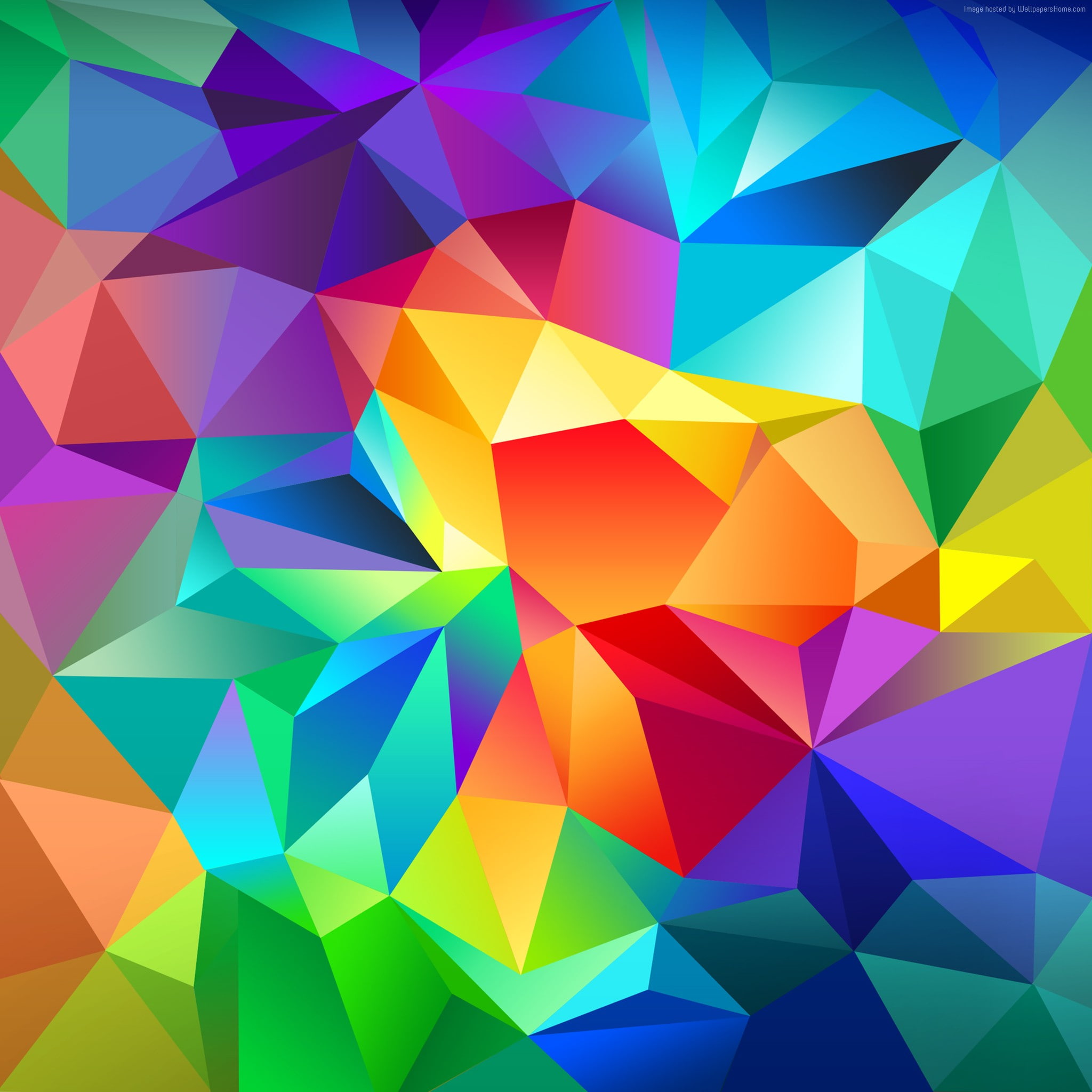 red, polygon, 4k, orange, background, android, 1080P, pattern, triangle, blue, Phone HD Wallpaper