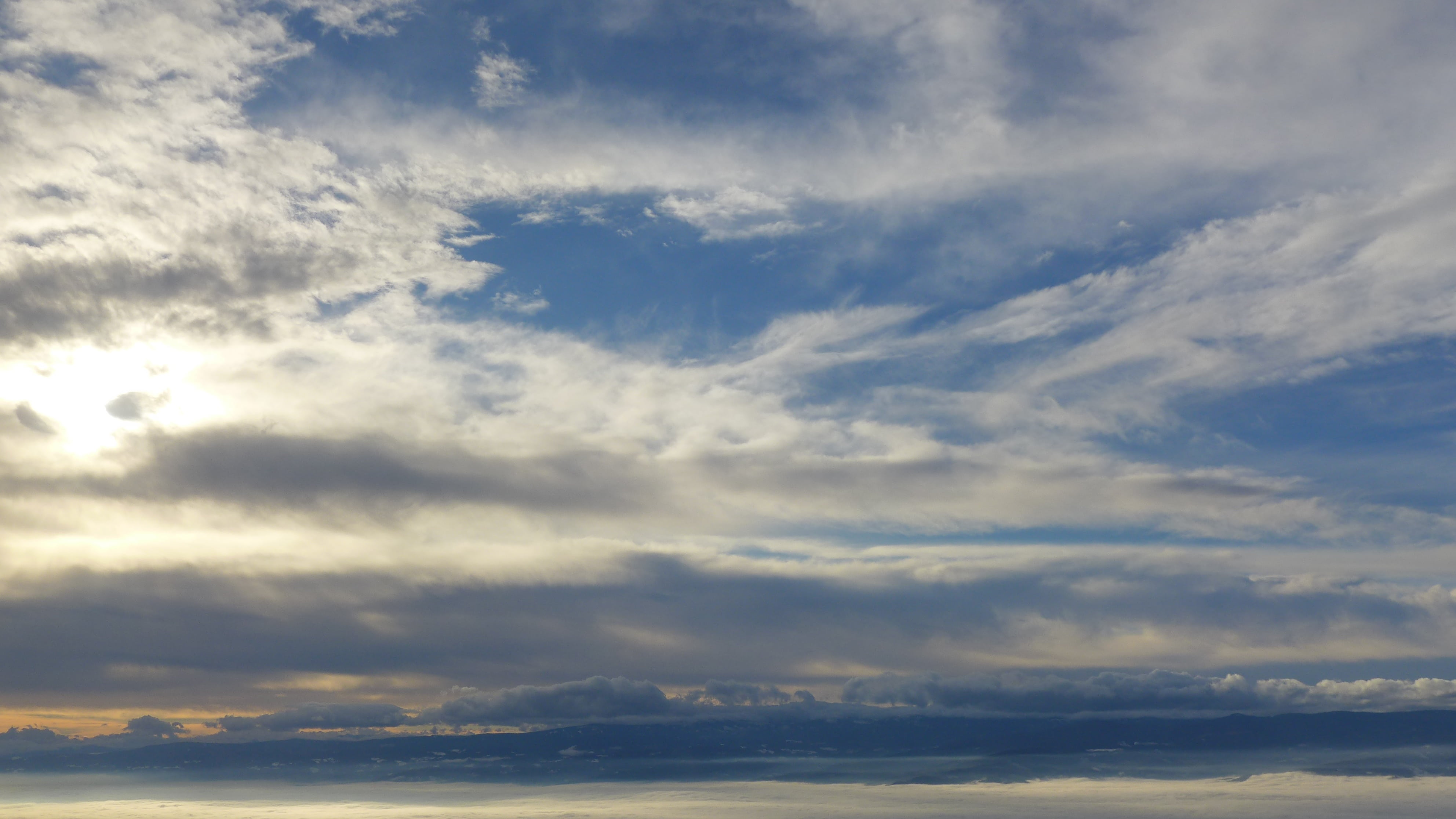 beauty in nature, day, sunlight, environment, cloudscape, cloud - sky, clouds, sunset, meteorology, 4K, idyllic, outdoors, tranquil scene, context, dramatic sky, HD Wallpaper