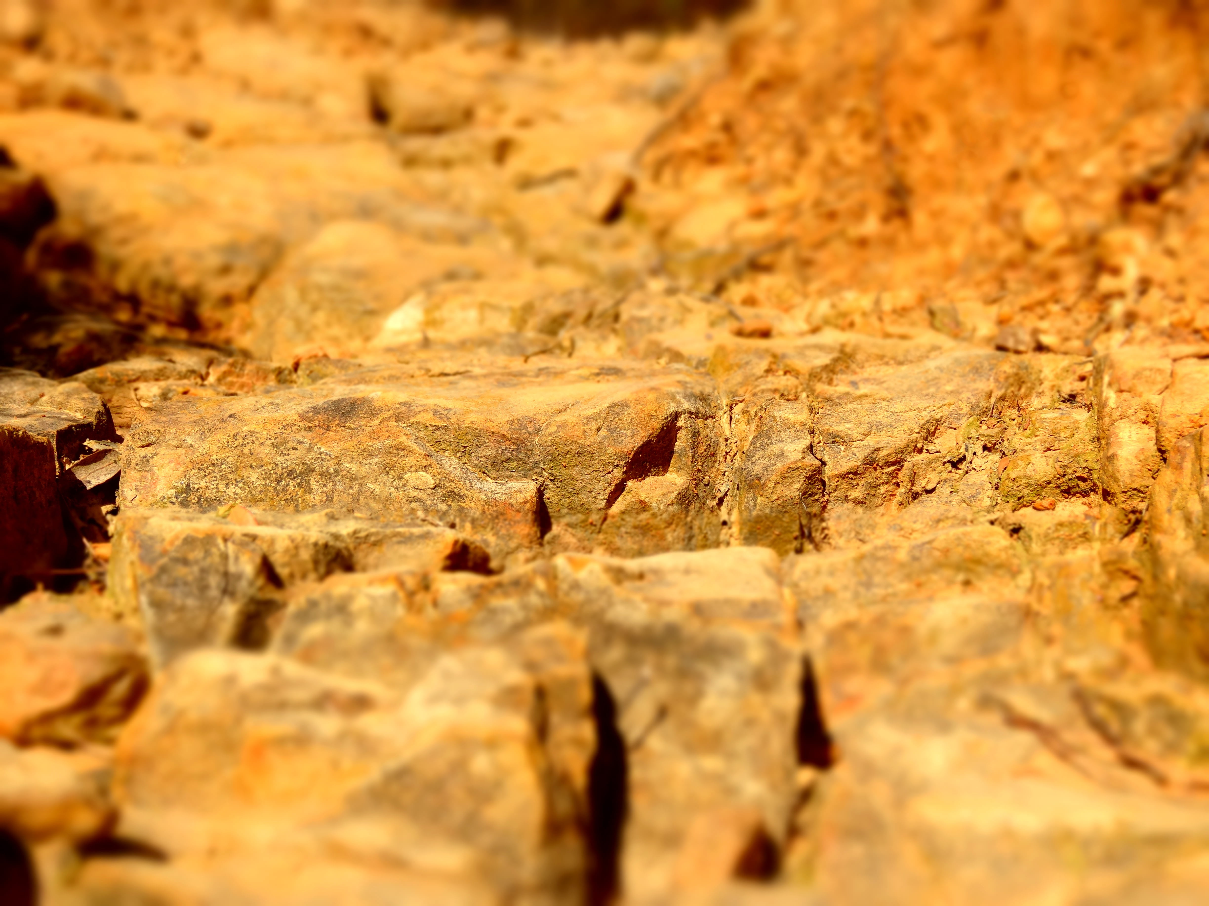 rock, surface, rough, textured, soil, tranquility, leaf, selective focus, day, outdoors, red, no people, context, close-up, rock formation, nature, brown, HD Wallpaper