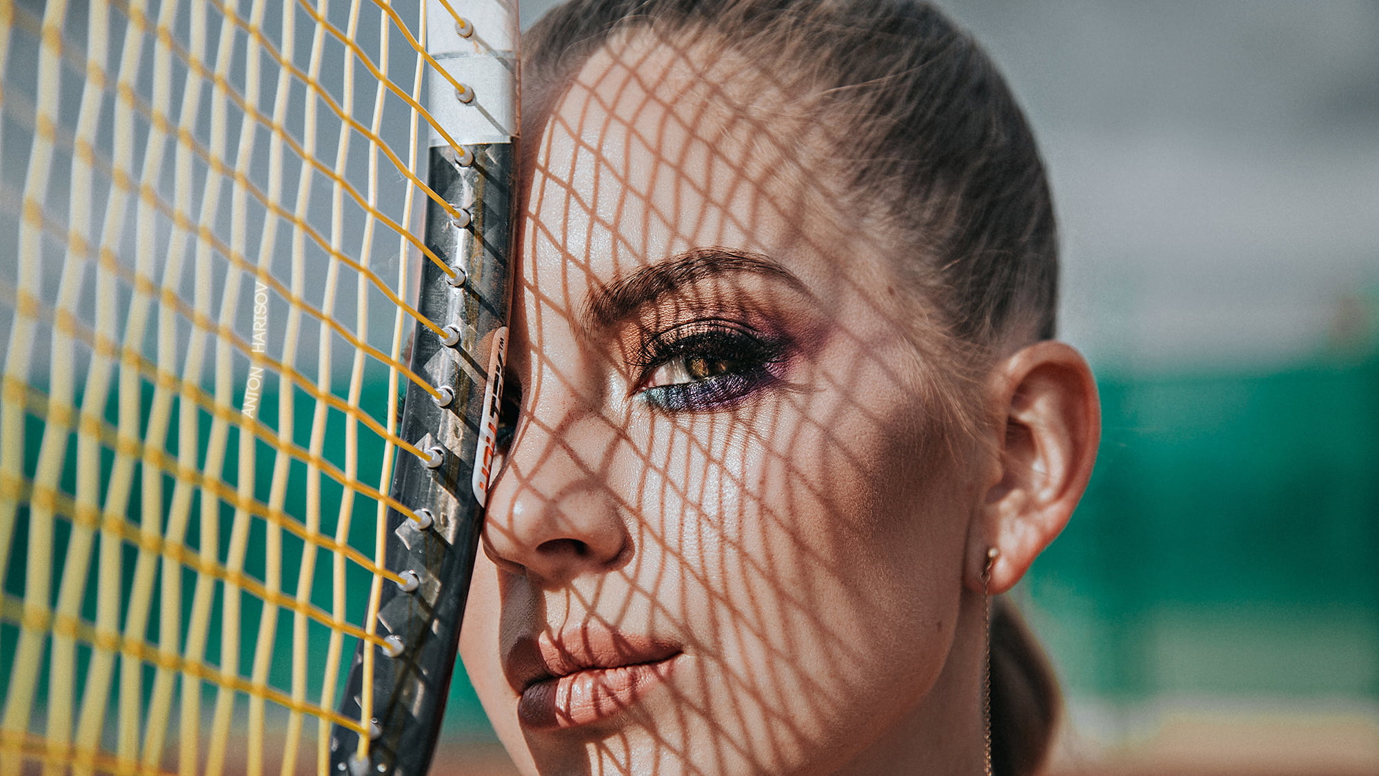 Anton Harisov, beauty, hairstyle, beautiful woman, portrait, music, close-up, arts culture and entertainment, 1080P, musical instrument, young women, adult, HD Wallpaper
