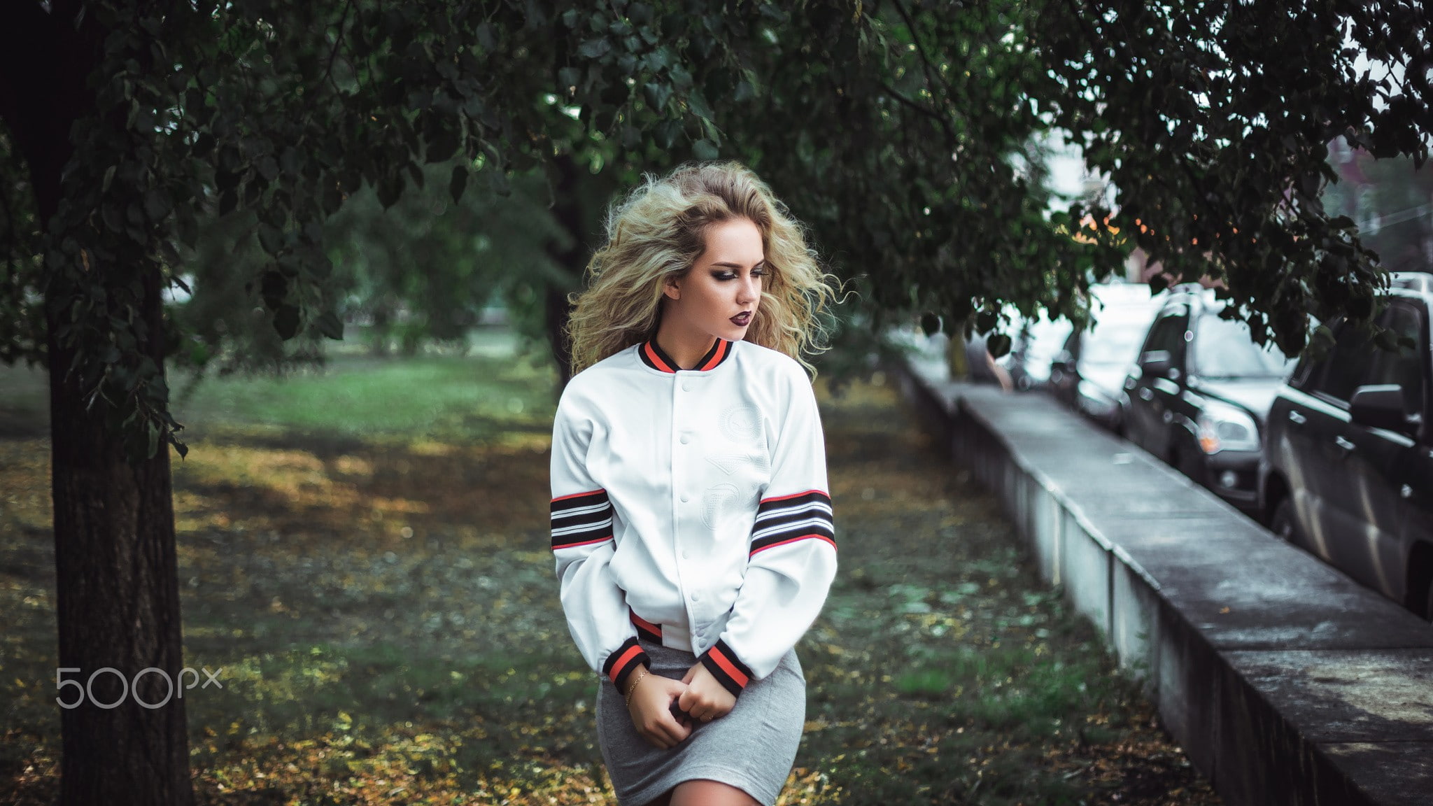 women, blonde, Fotoshi Toshi, skirt, closed eyes, Lerochka Polovinchik, sweater, 1080P, 500px, women outdoors, portrait, looking away, HD Wallpaper