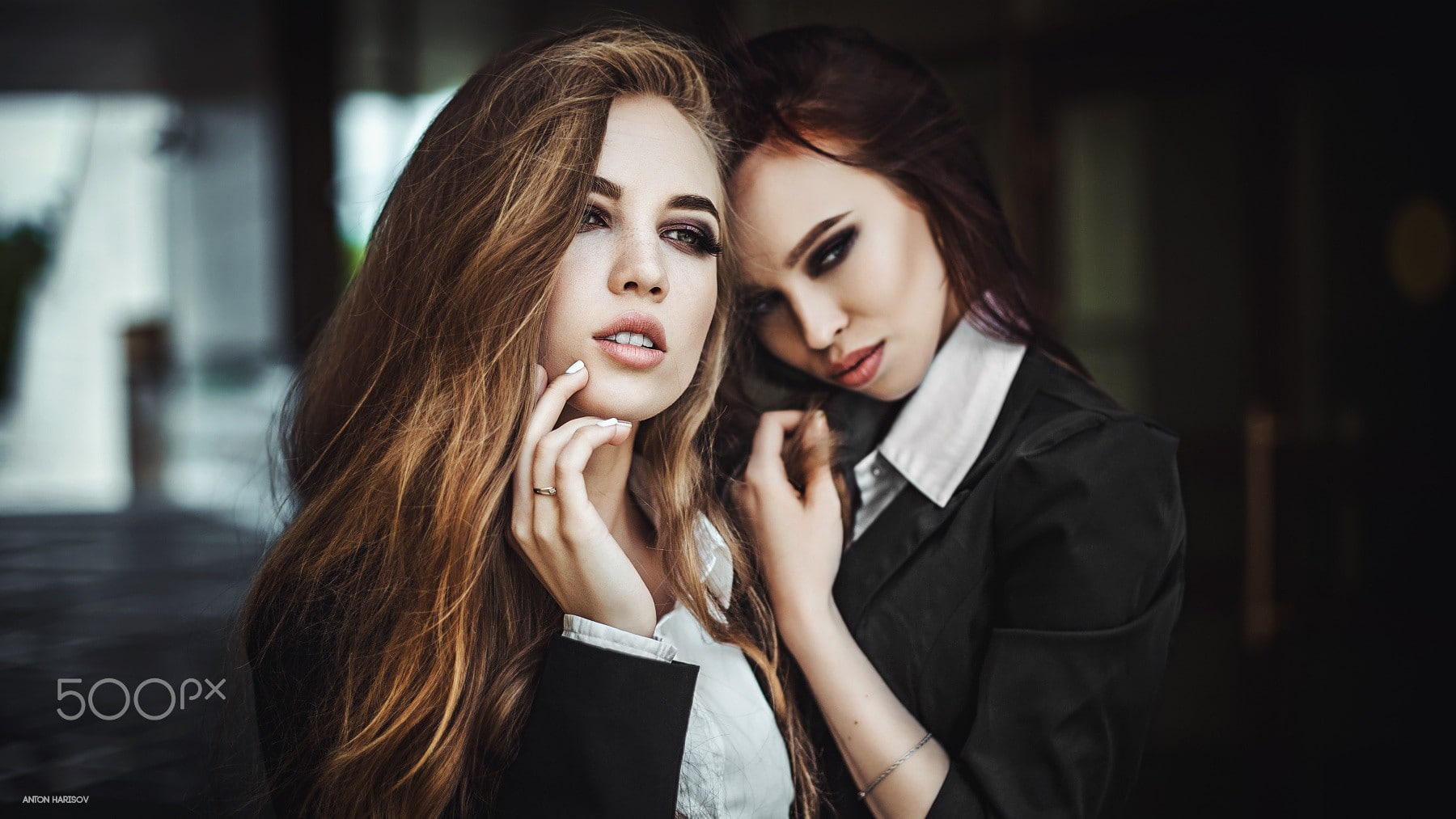face, portrait, 500px, women, Inna Jazova, couple, Aliona Popova, Fotoshi Toshi, sensual gaze, 720P, two women, HD Wallpaper