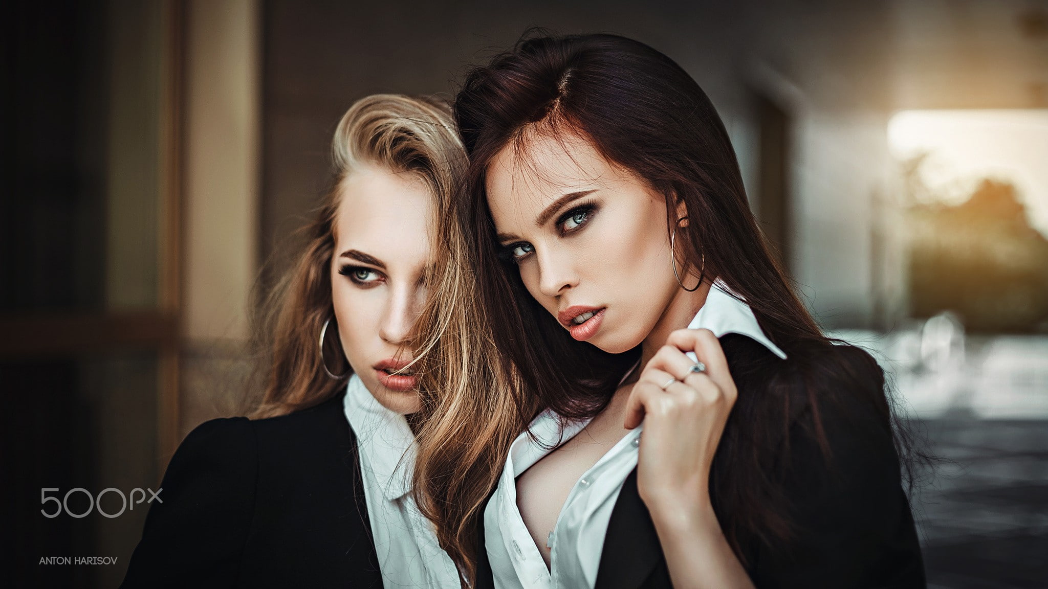 portrait, hair, brown hair, beautiful people, Fotoshi Toshi, 1080P, brunette, young women, Inna Jazova, beautiful woman, adult, two people, togetherness, HD Wallpaper