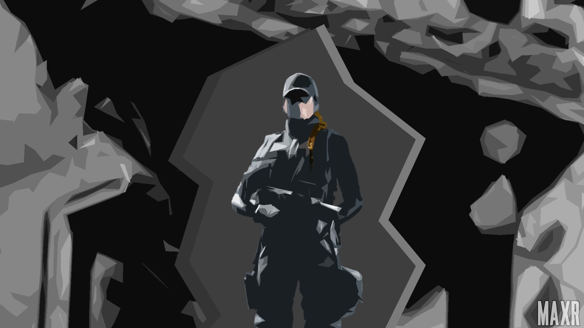 clothing, ash, Rainbow Six: Siege, three quarter length, indoors, black background, studio shot, young adult, cap, fashion, glasses, one person, standing, HD Wallpaper