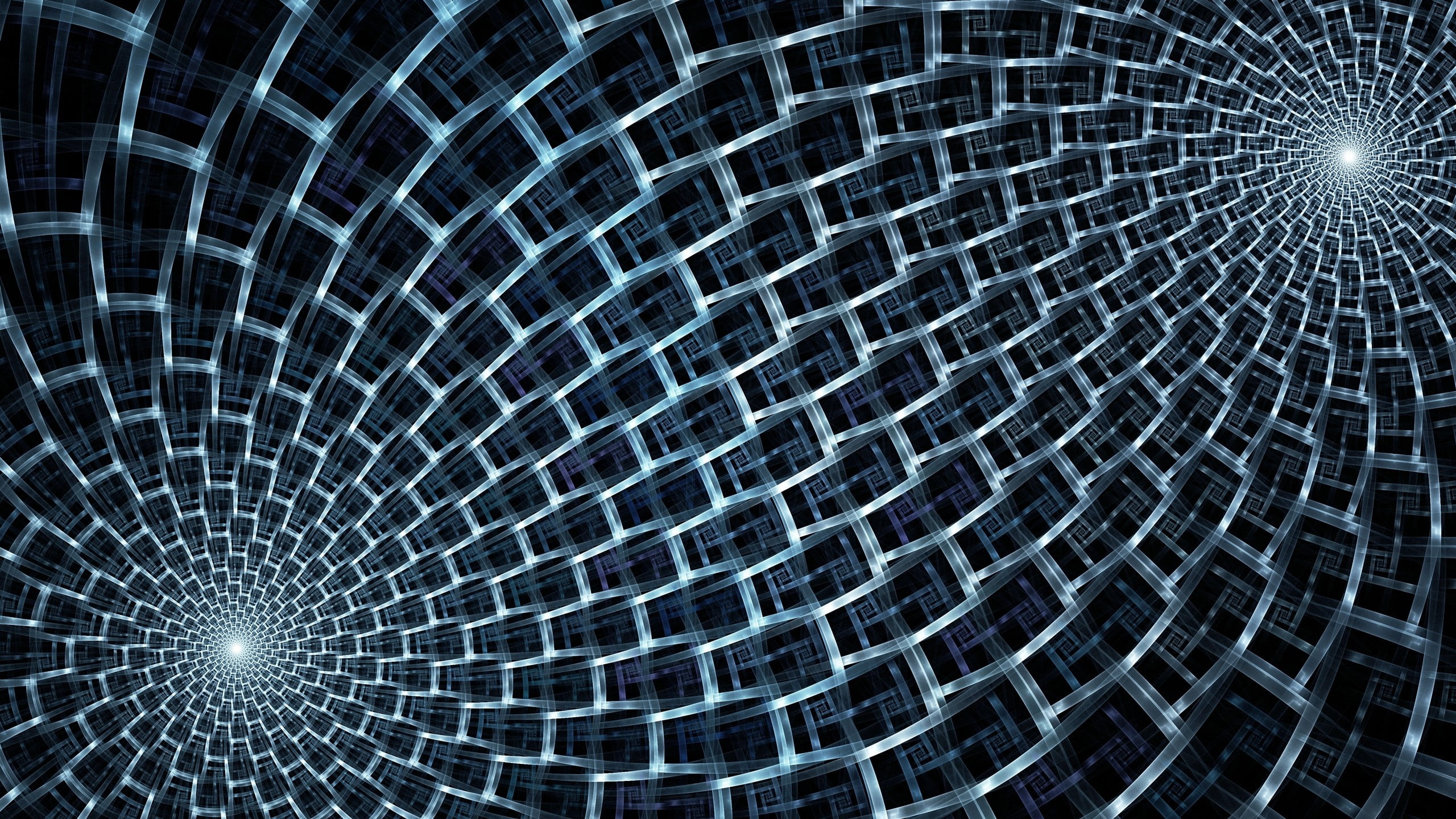 full frame, night, architecture, blue, nightlife, abstraction, illusion, modern, design, illuminated, computer Graphic, dark, tunnel, illustration, concentric, HD Wallpaper