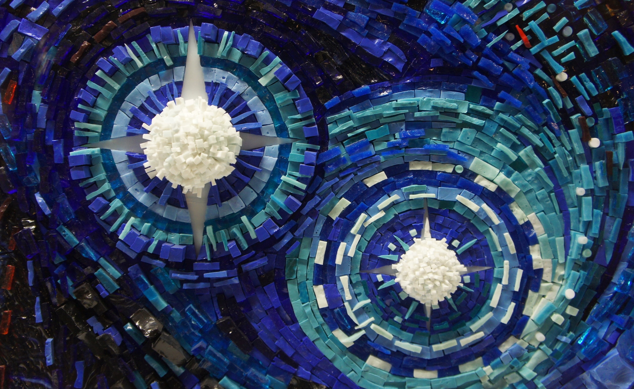 geometric shape, Artistic, 2K, art and craft, Blue, cupola, day, architecture, full frame, ceiling, backgrounds, indoors, dome, concentric, HD Wallpaper