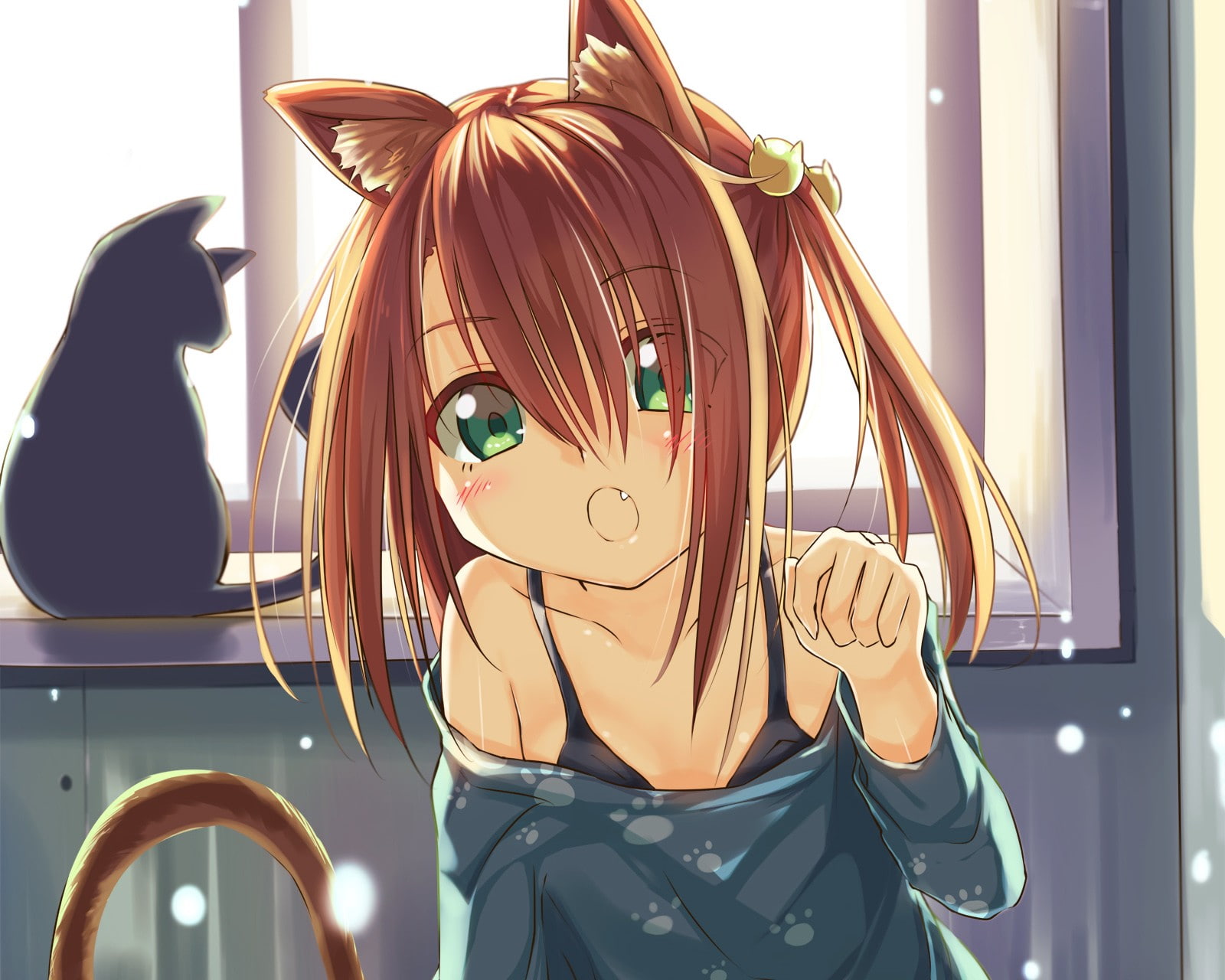 cat girl, leisure activity, female likeness, one person, women, close-up, real people, art and craft, 720P, creativity, human representation, animal ears, HD Wallpaper