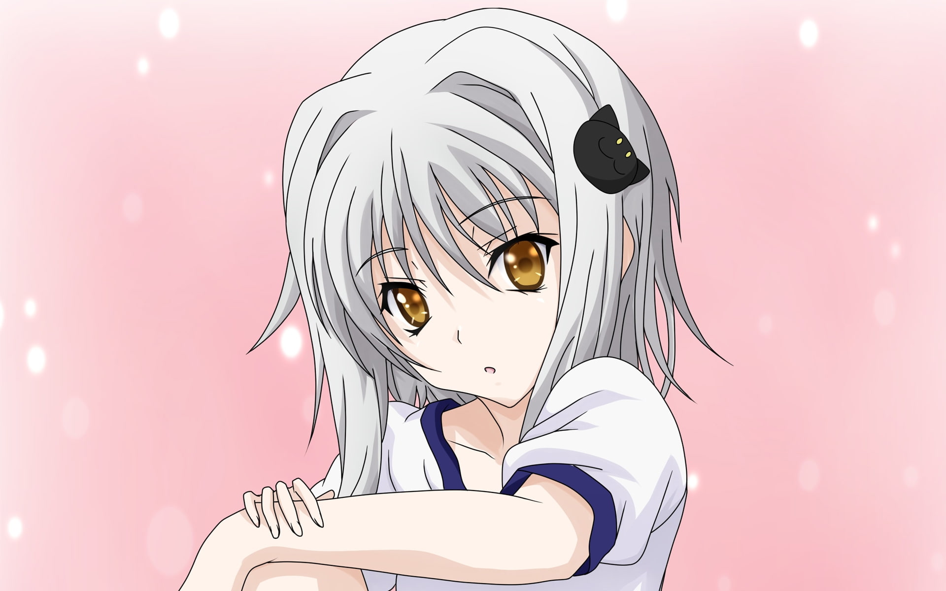 white, eyes, highschool, toujou, koneko, hair, dxd, orange, 1080P, HD Wallpaper