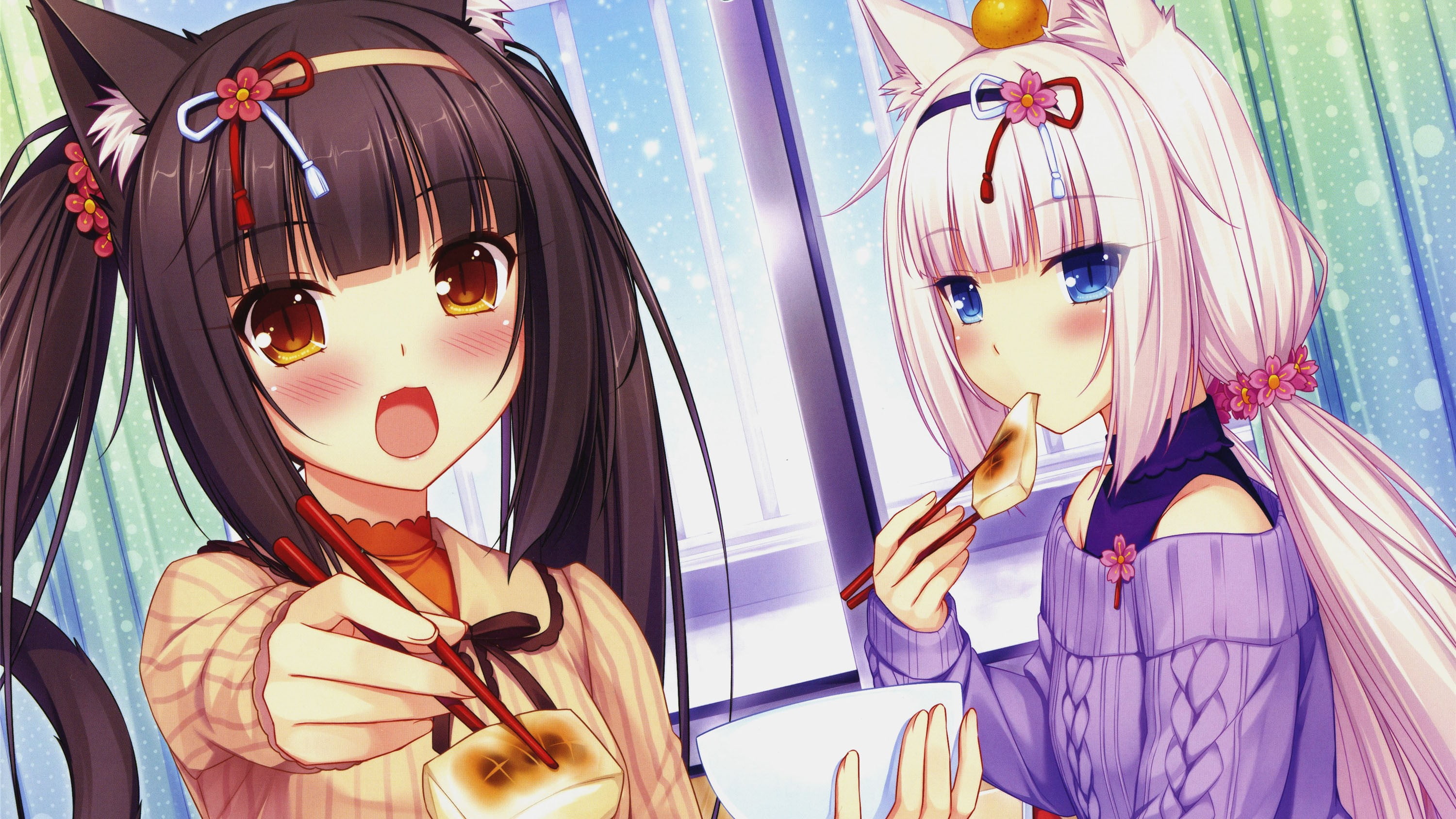 no people, day, representation, female likeness, close-up, Vanilla (Neko Para), nekomimi, human representation, statue, 2K, Chocolat (Neko Para), Neko Para, HD Wallpaper