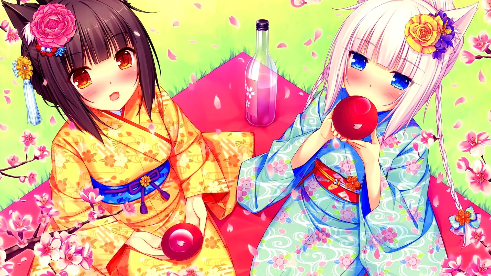 1080P, Neko Para, anime, anime girls, Chocolat (Neko Para), Vanilla (Neko Para), HD Wallpaper