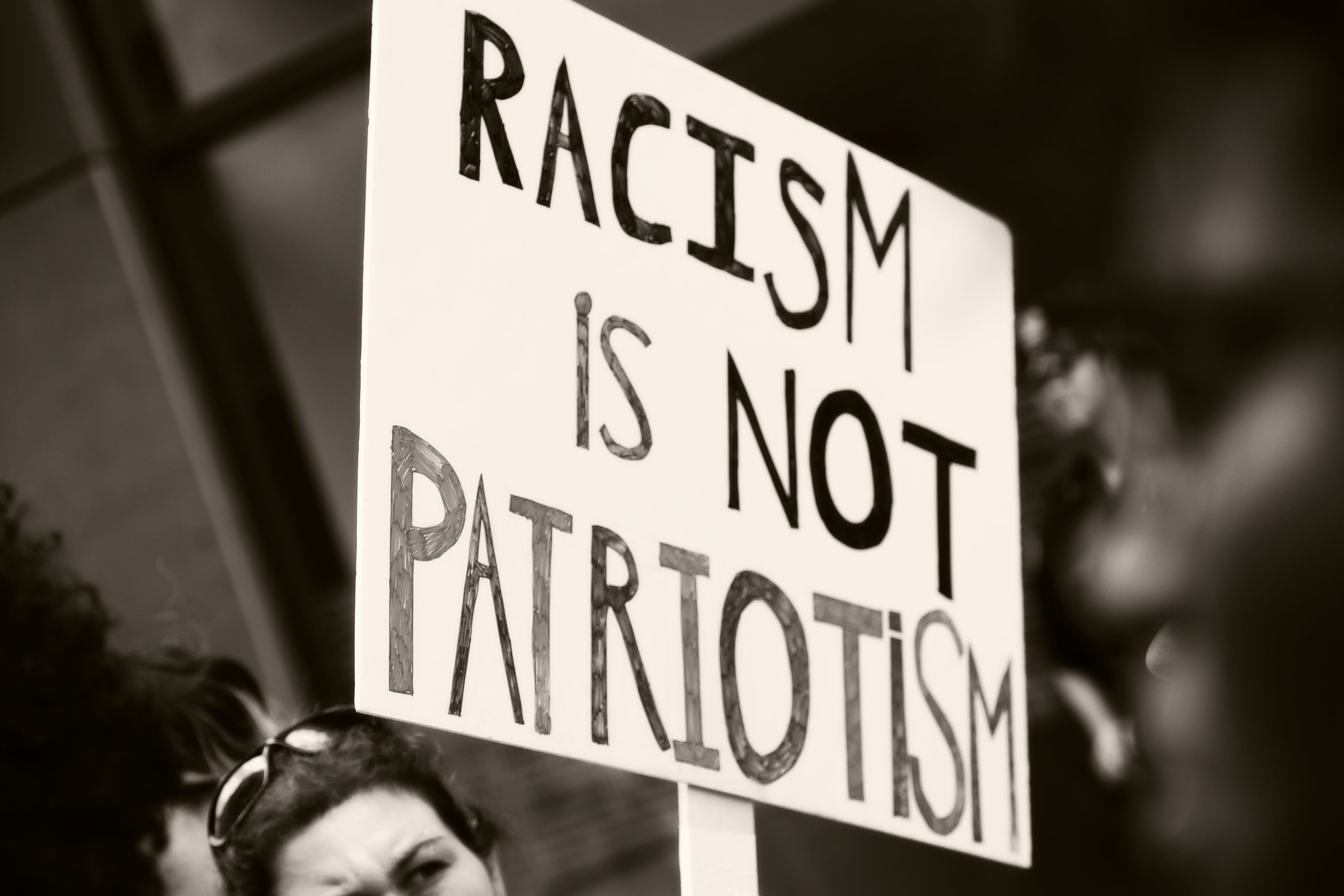 portrait, love, society, racism, protestor, message, text, outdoors, hate, headshot, sign, protest, focus on foreground, patriotism, communication, information sign, HD Wallpaper